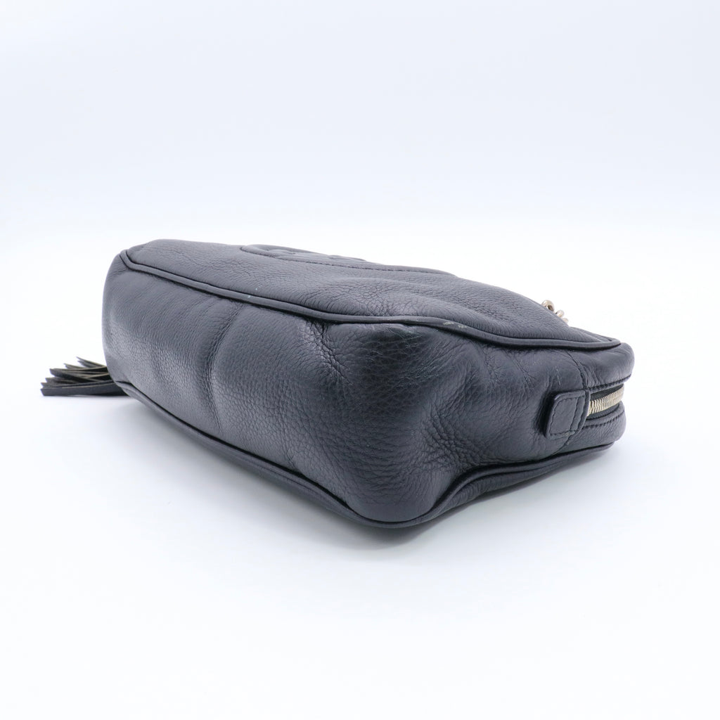 Black Pebbled Leather Soho Chain Shoulder Bag twins