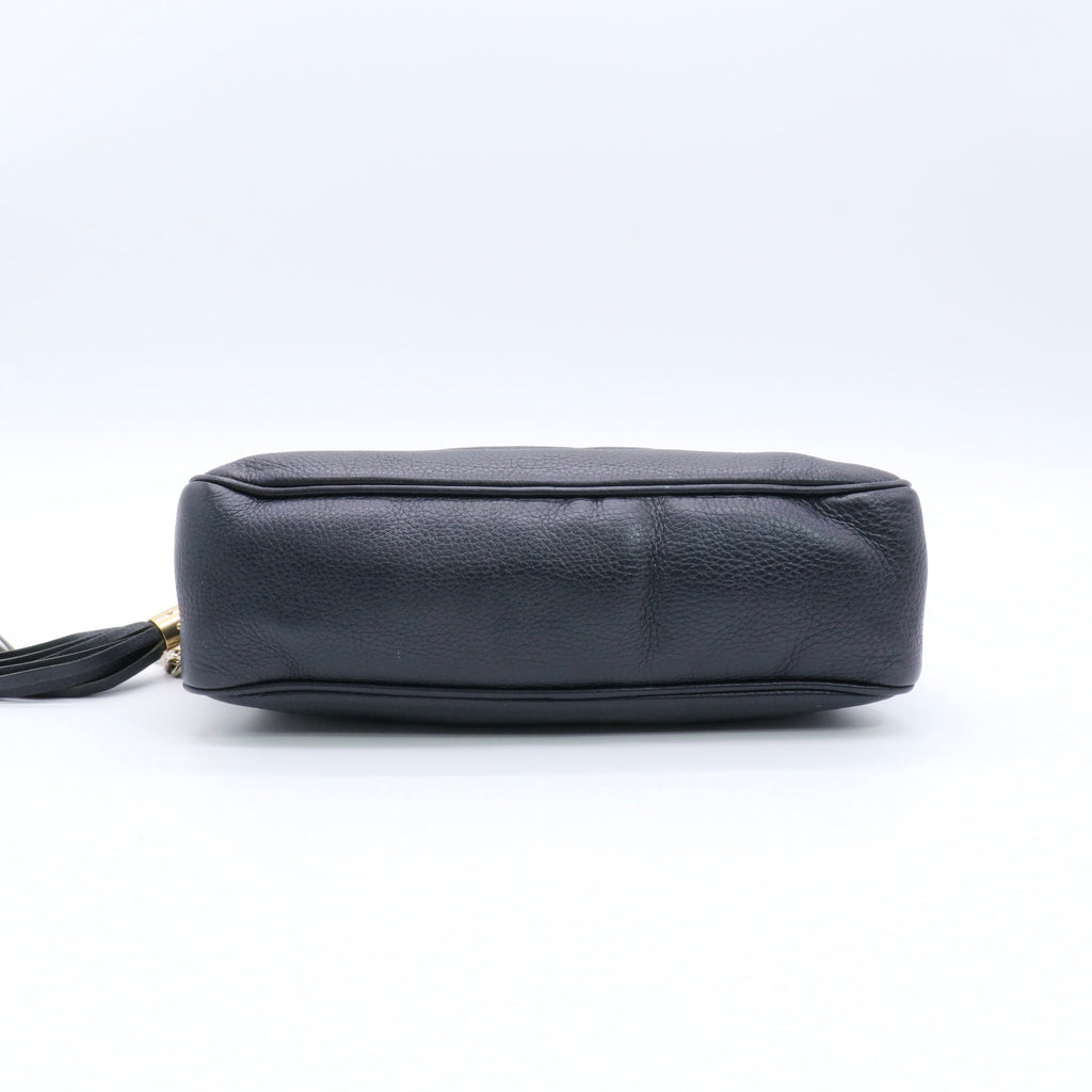 Black Pebbled Leather Soho Chain Shoulder Bag twins