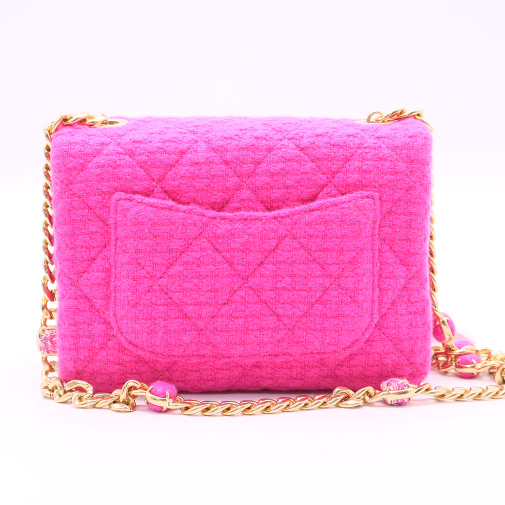 CC Bijoux Chain Flap Quilted Tweed Mini twins
