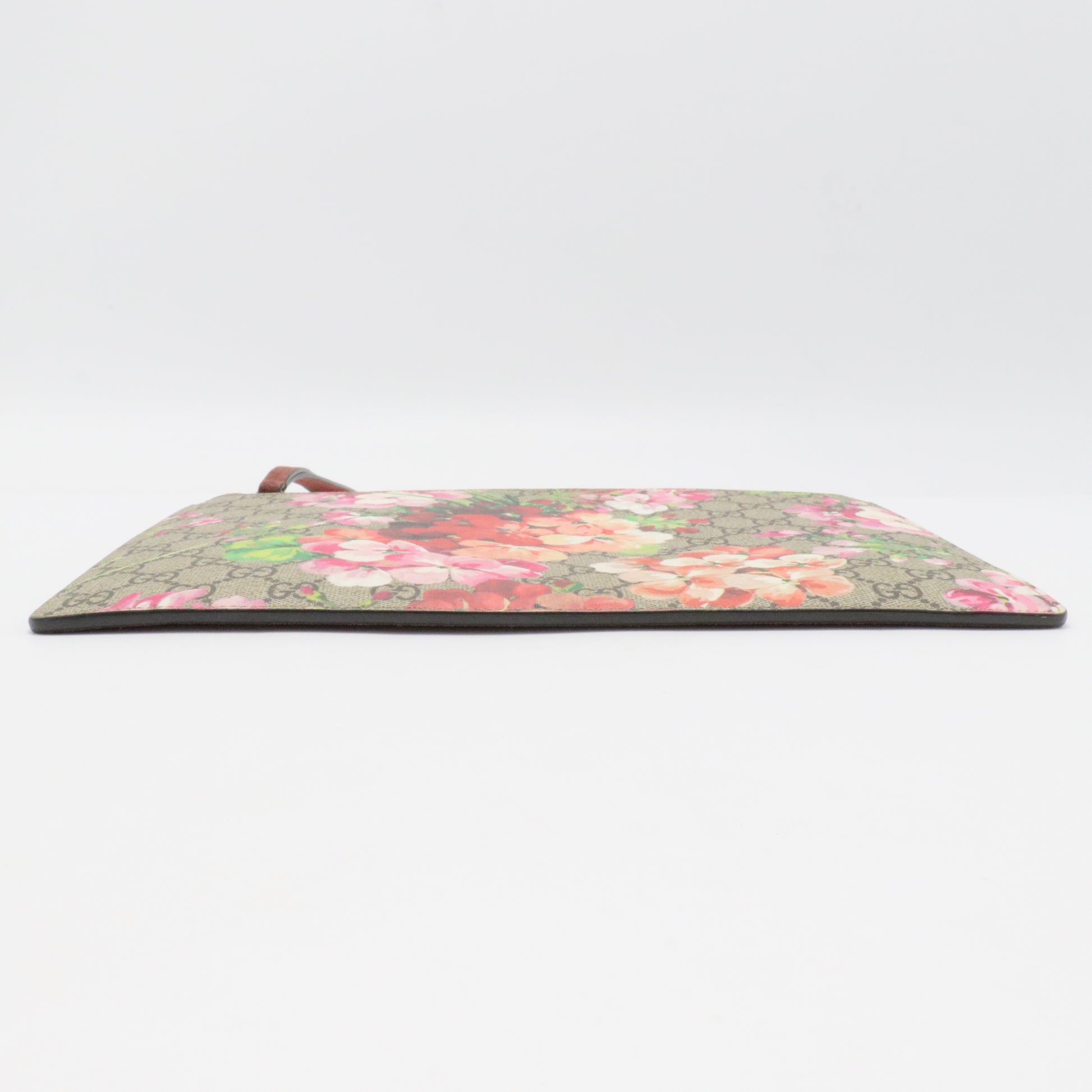 Wristlet Zip Pouch Blooms Print GG Coated Canvas Small