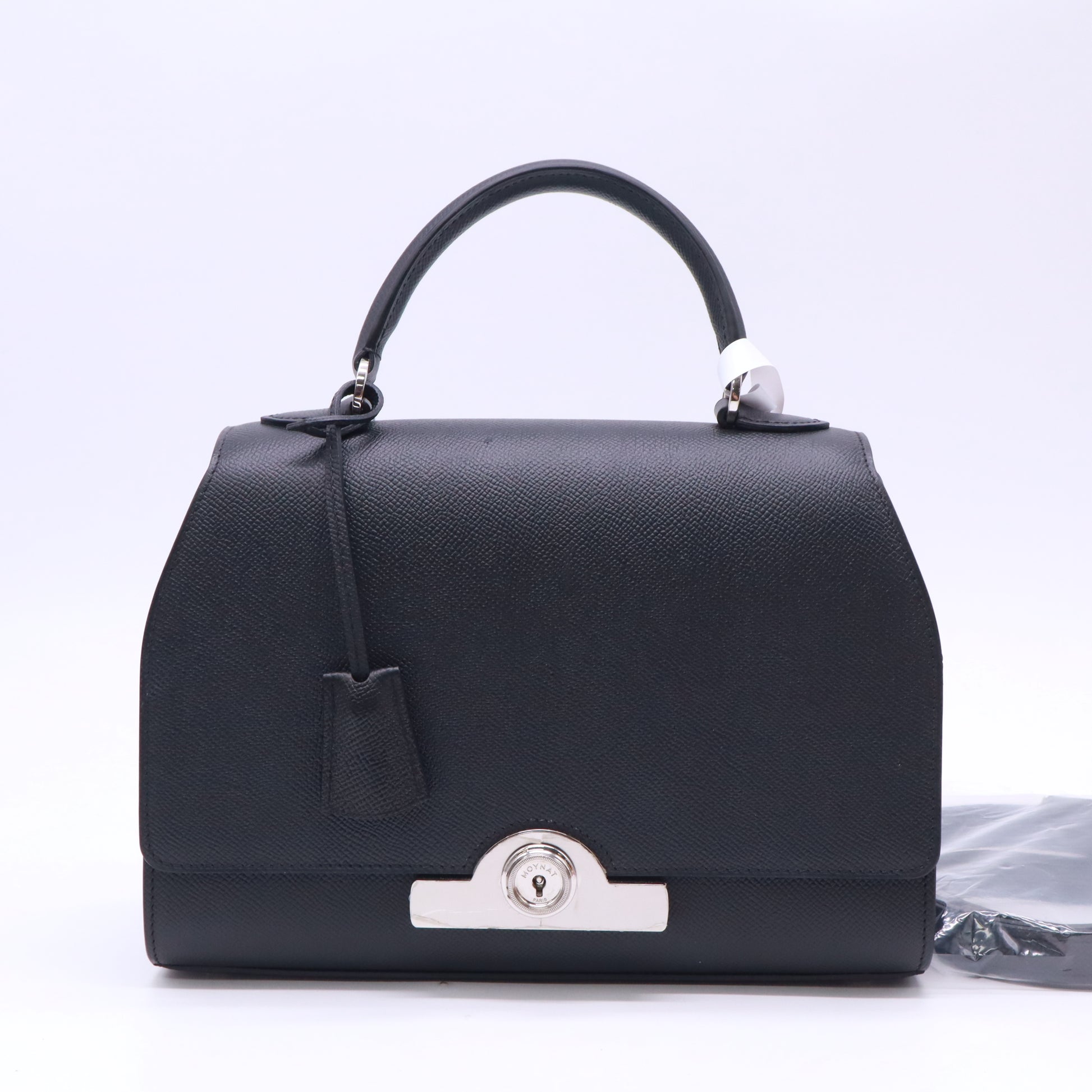 Moynat Taurillon Blush Rejane MM Black  Twins B23620