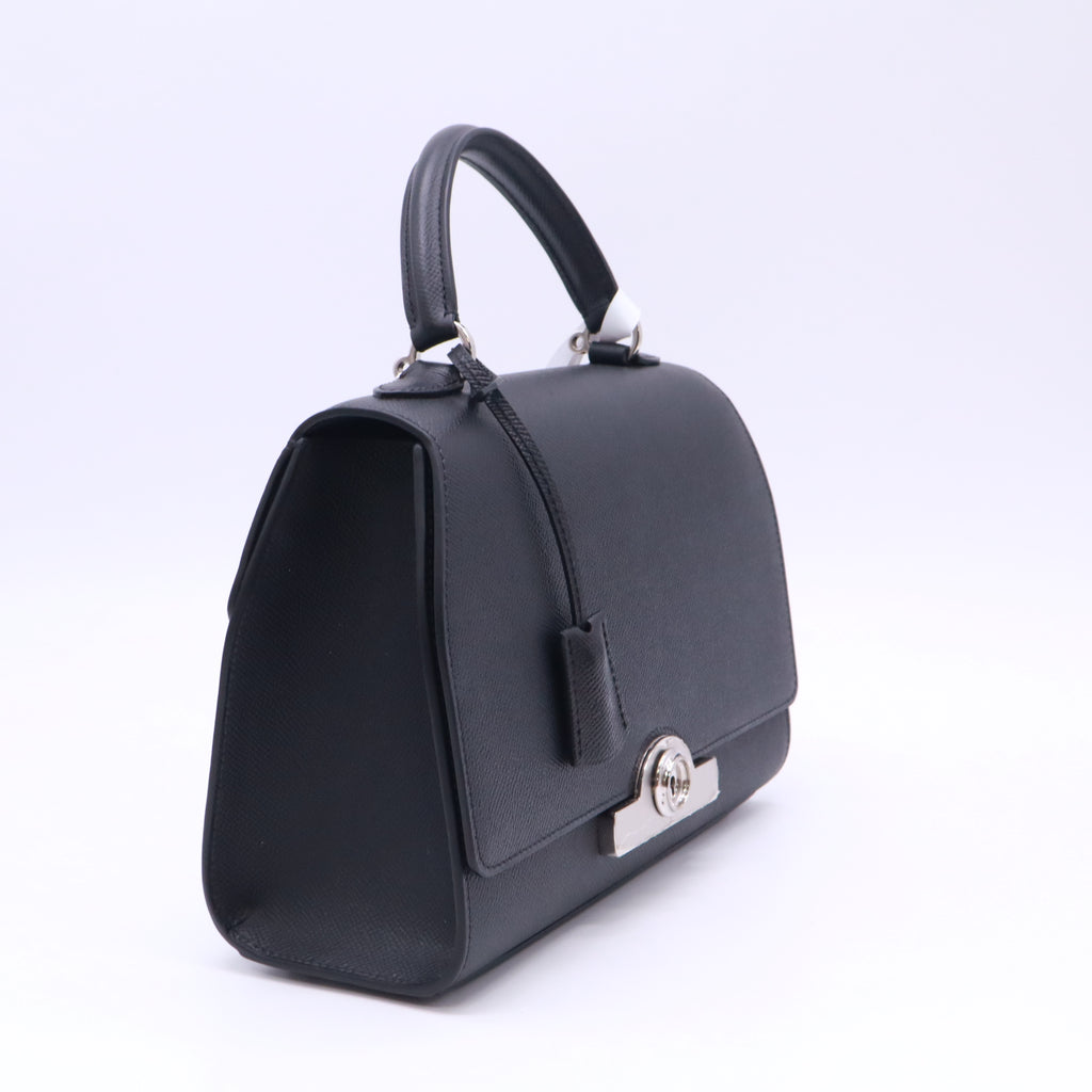 Moynat Taurillon Blush Rejane MM Black  Twins B23620