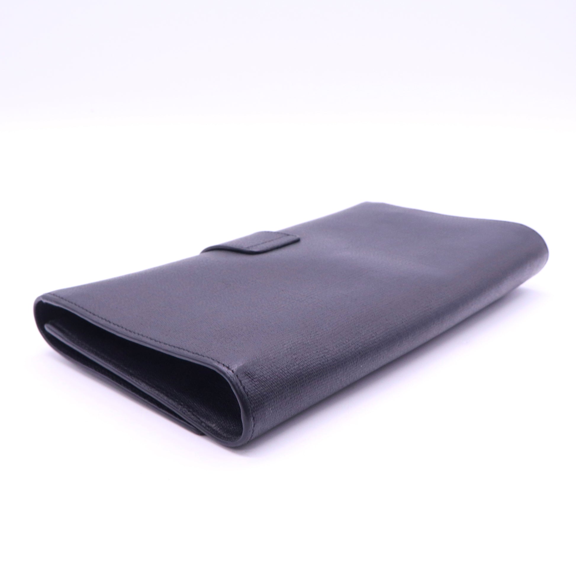 Yves Saint Laurent Black Leather Y Ligne Clutch Bag  B20578