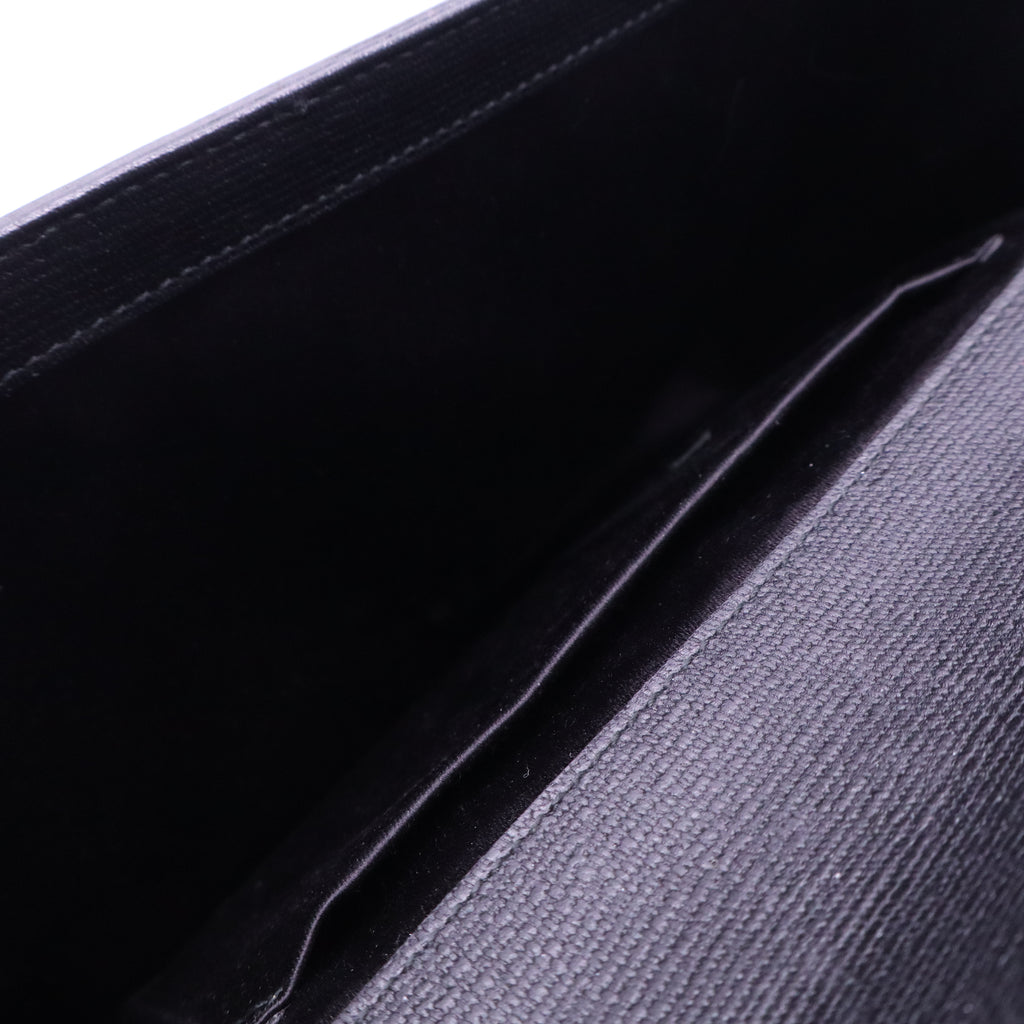 Yves Saint Laurent Black Leather Y Ligne Clutch Bag  B20578