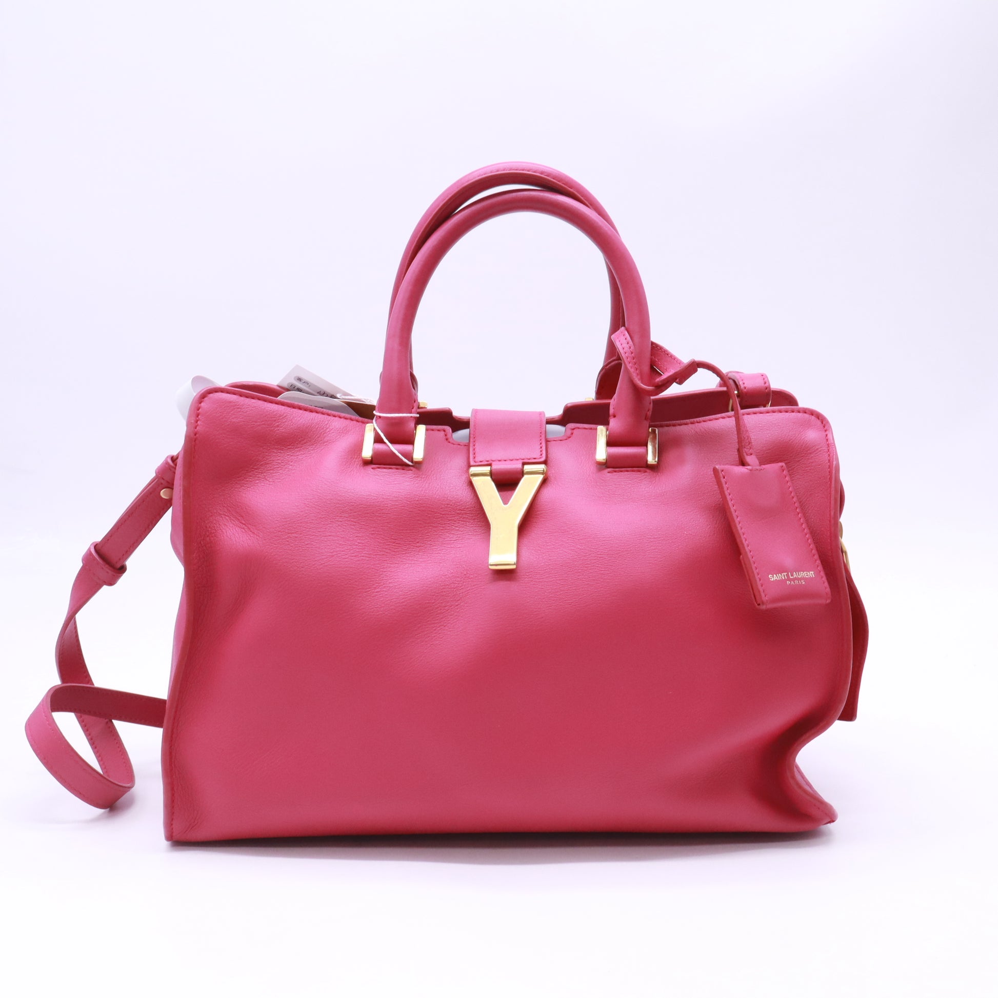 Yves Saint Laurent Pink Smooth Calfskin Leather Small Cabas ChYc Bag twins B23363