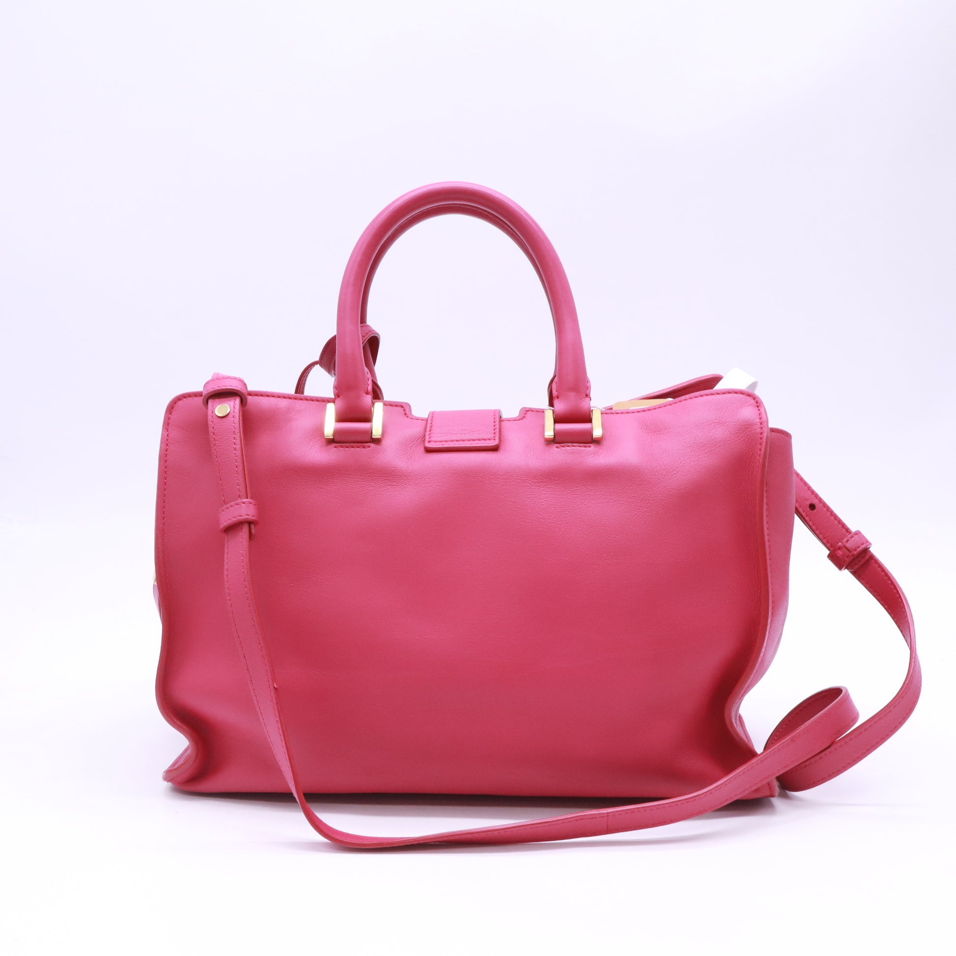 Yves Saint Laurent Pink Smooth Calfskin Leather Small Cabas ChYc Bag twins B23363