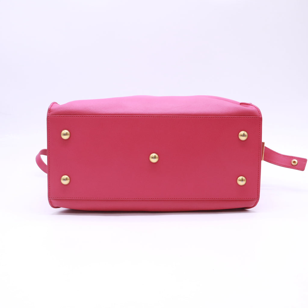 Yves Saint Laurent Pink Smooth Calfskin Leather Small Cabas ChYc Bag twins B23363