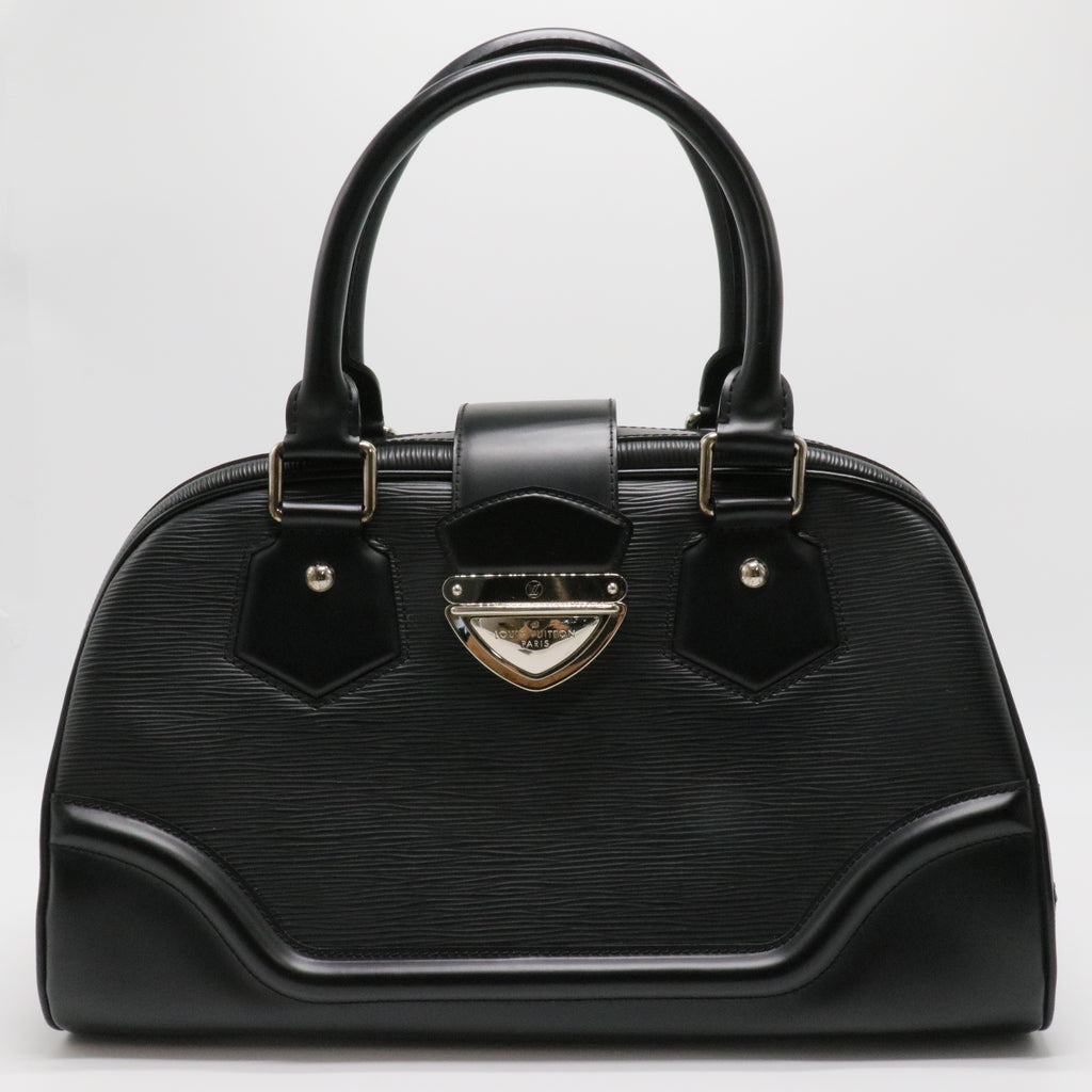 Black Epi Leather Bowling Montaigne GM Bag