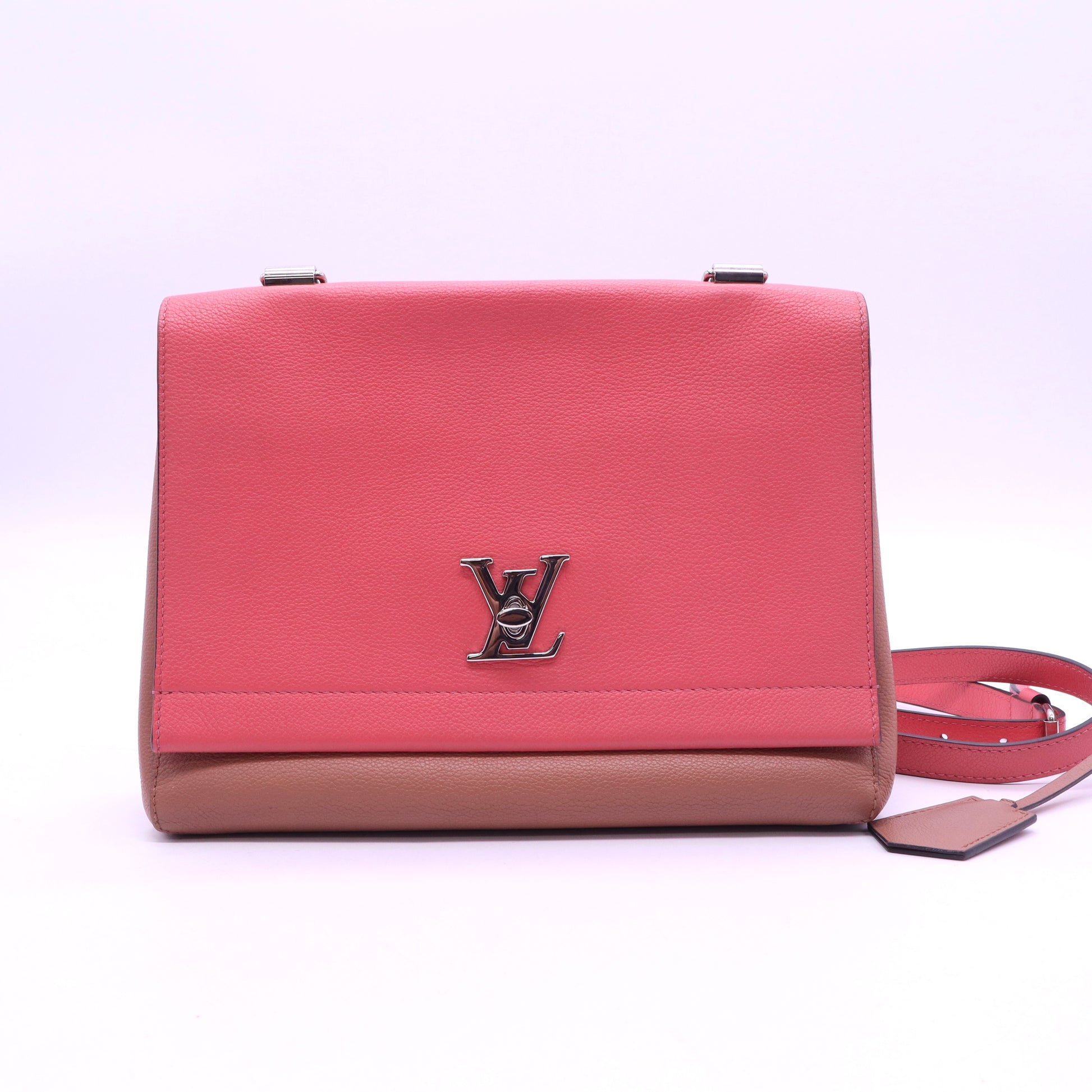 Louis Vuitton Calfskin Lockme II Chain Bag BB Rose Bruyere B21455
