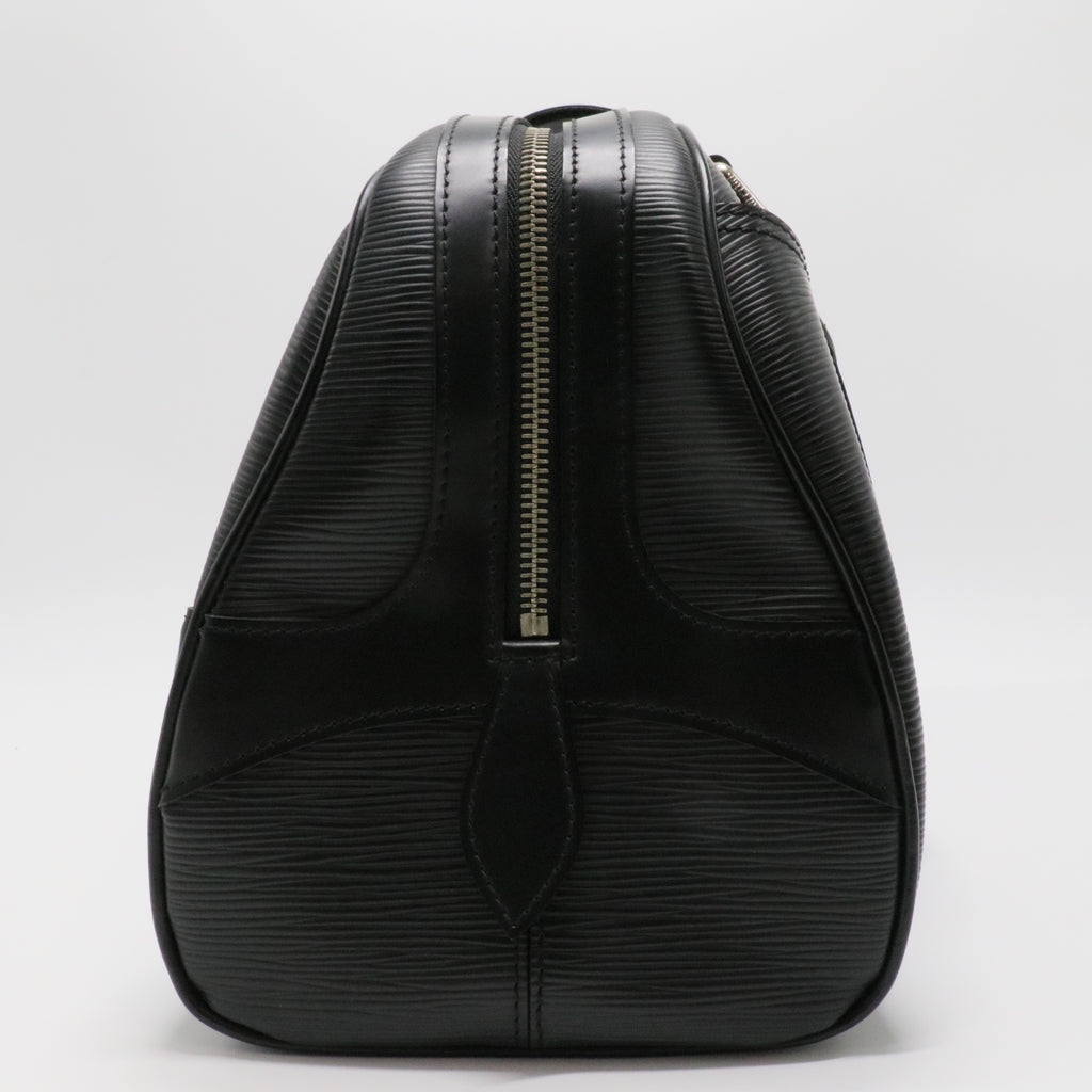 Black Epi Leather Bowling Montaigne GM Bag