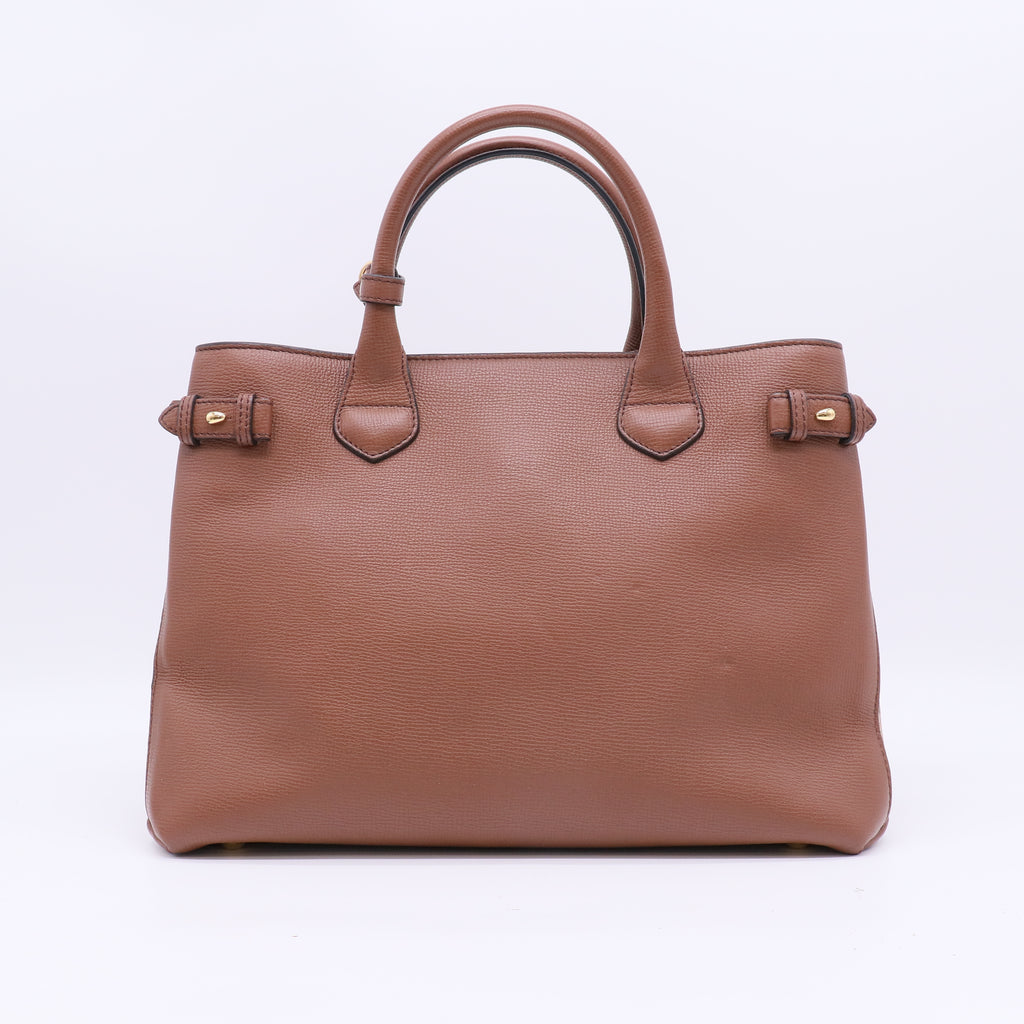 Burberry Medium Banner House Check Leather Tote Bag B22884