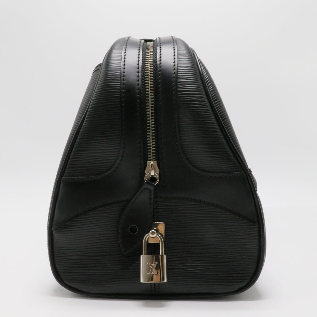 Black Epi Leather Bowling Montaigne GM Bag