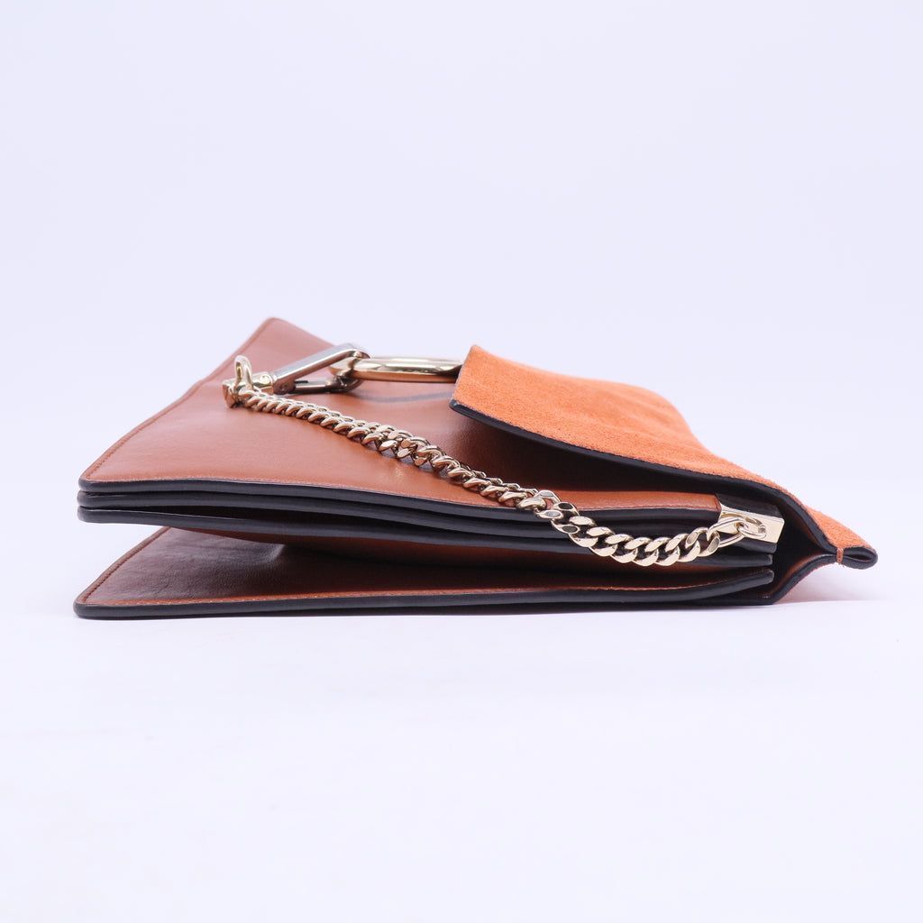 Suede Calfskin Medium Faye Shoulder Bag Tobacco B20587