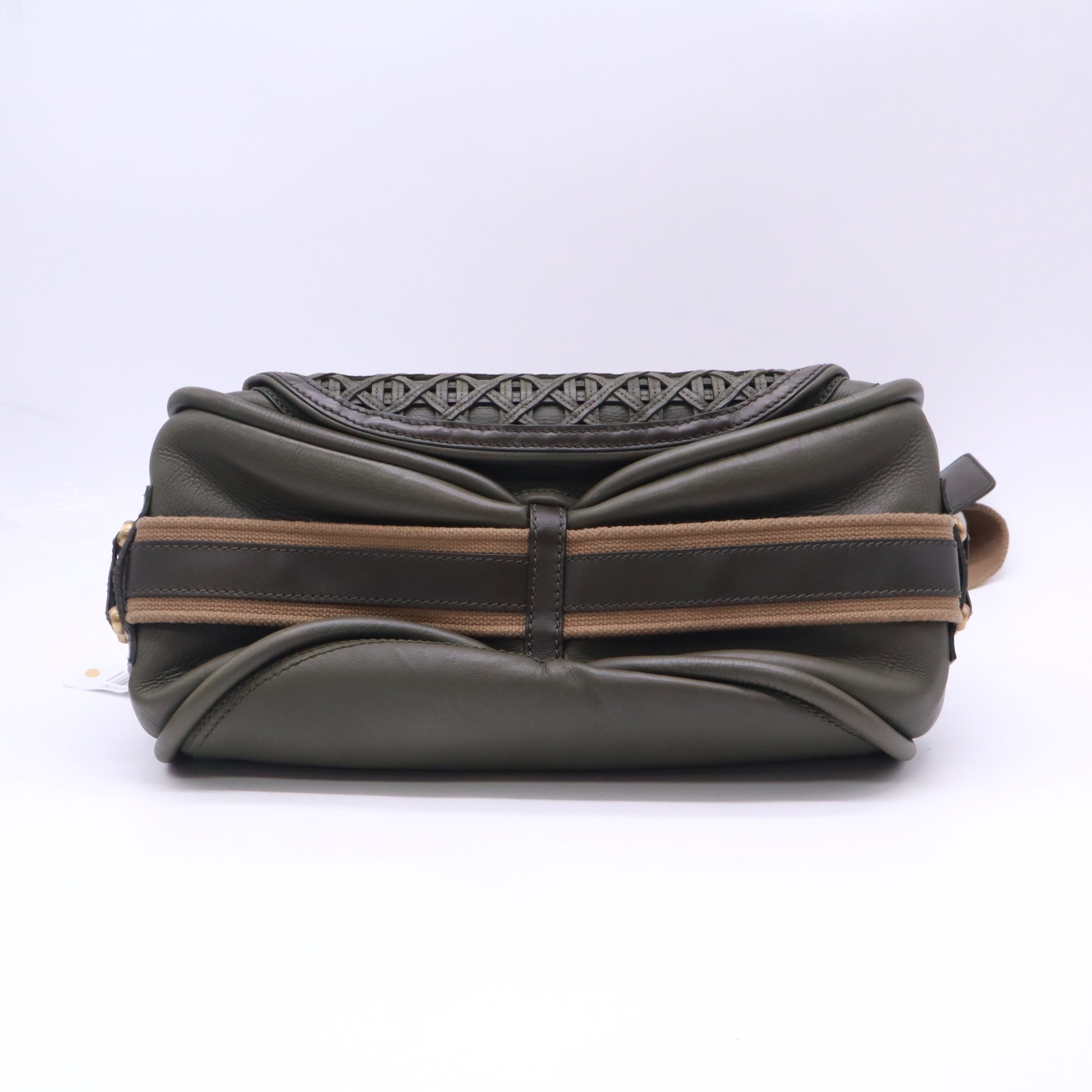 Christian Dior Leather Lattice Green Crossbody Bags Twins B23659