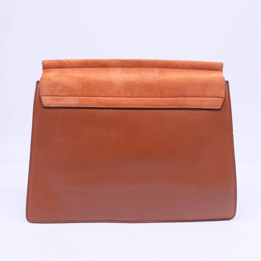 Suede Calfskin Medium Faye Shoulder Bag Tobacco B20587