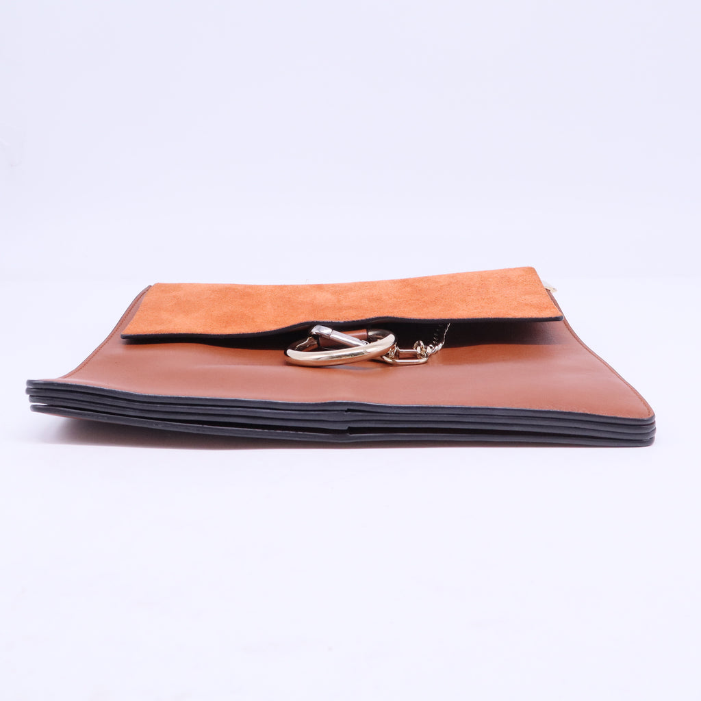 Suede Calfskin Medium Faye Shoulder Bag Tobacco B20587