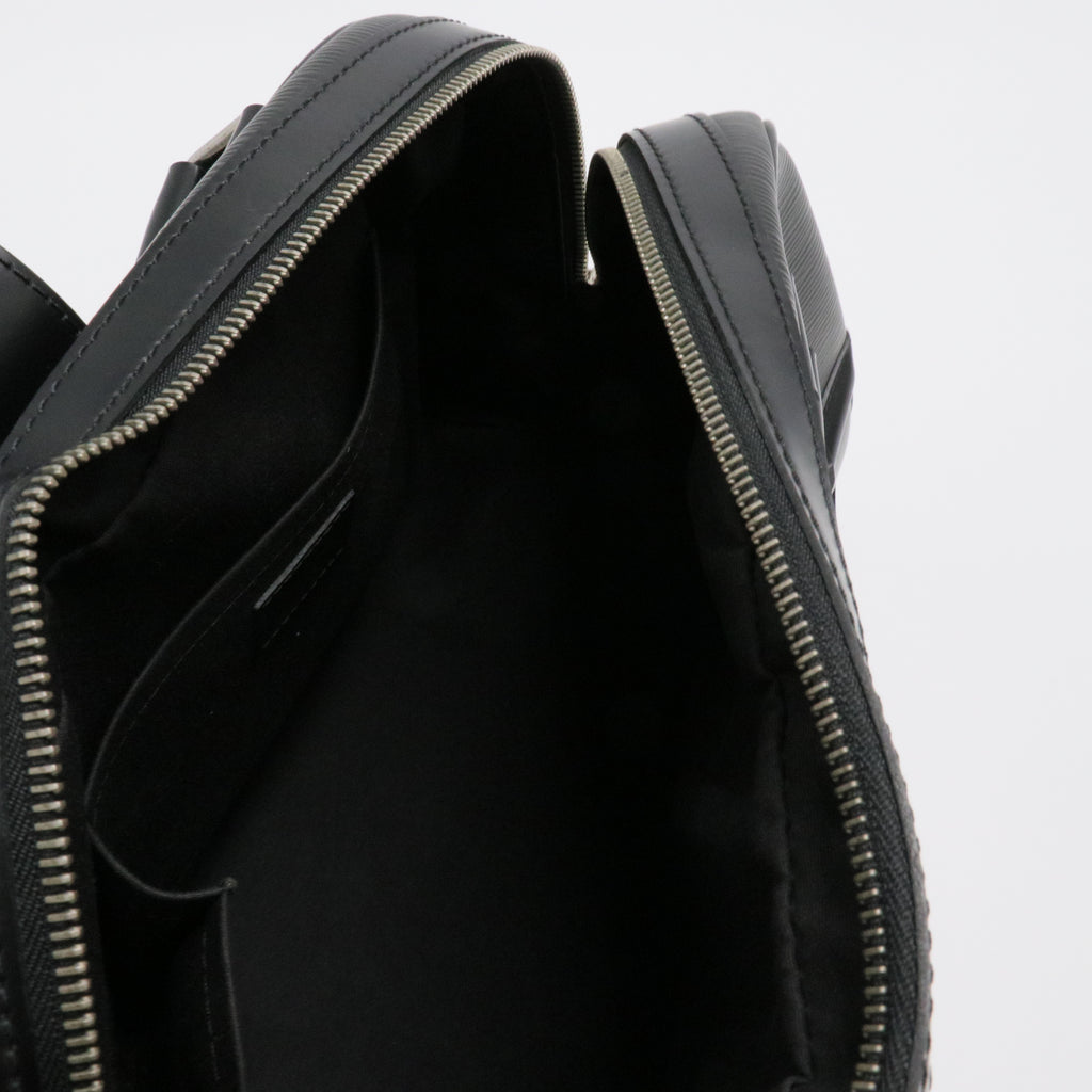 Black Epi Leather Bowling Montaigne GM Bag