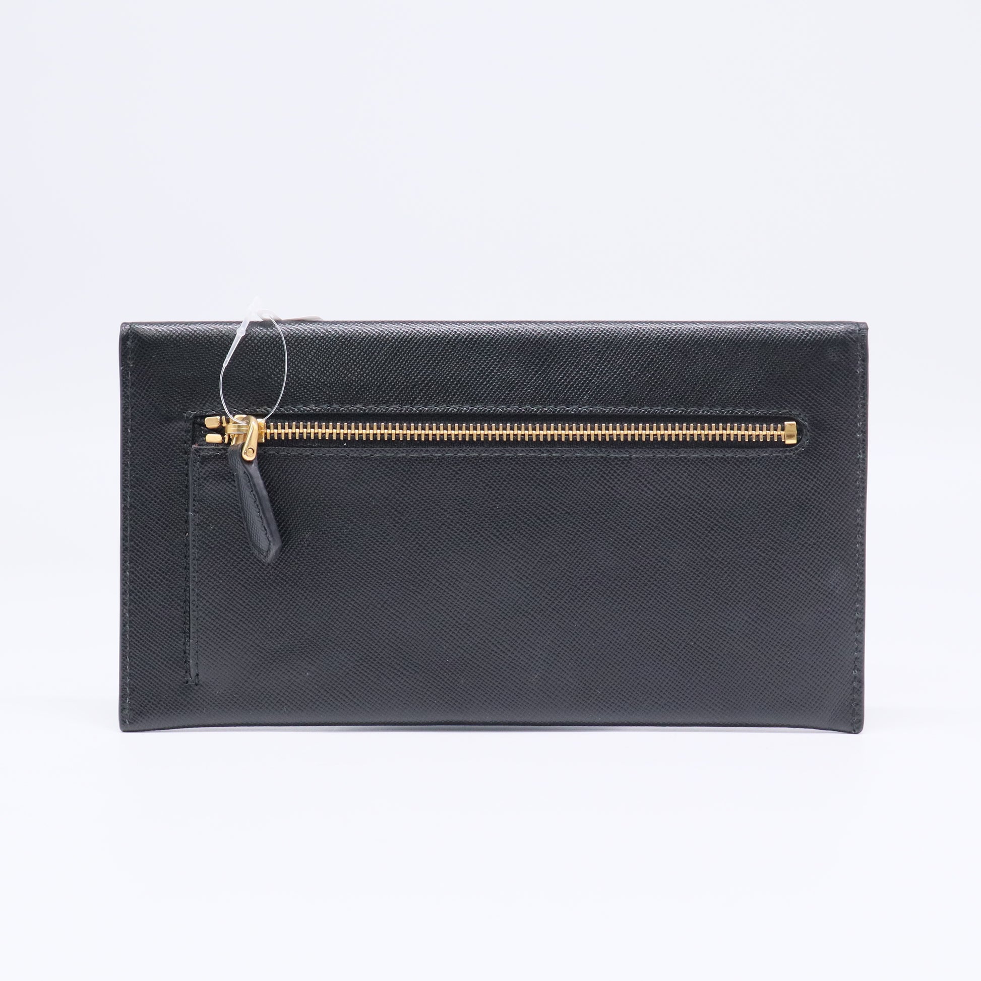 Prada Black Vitello Leather Envelope Wallet twins LDJ3380