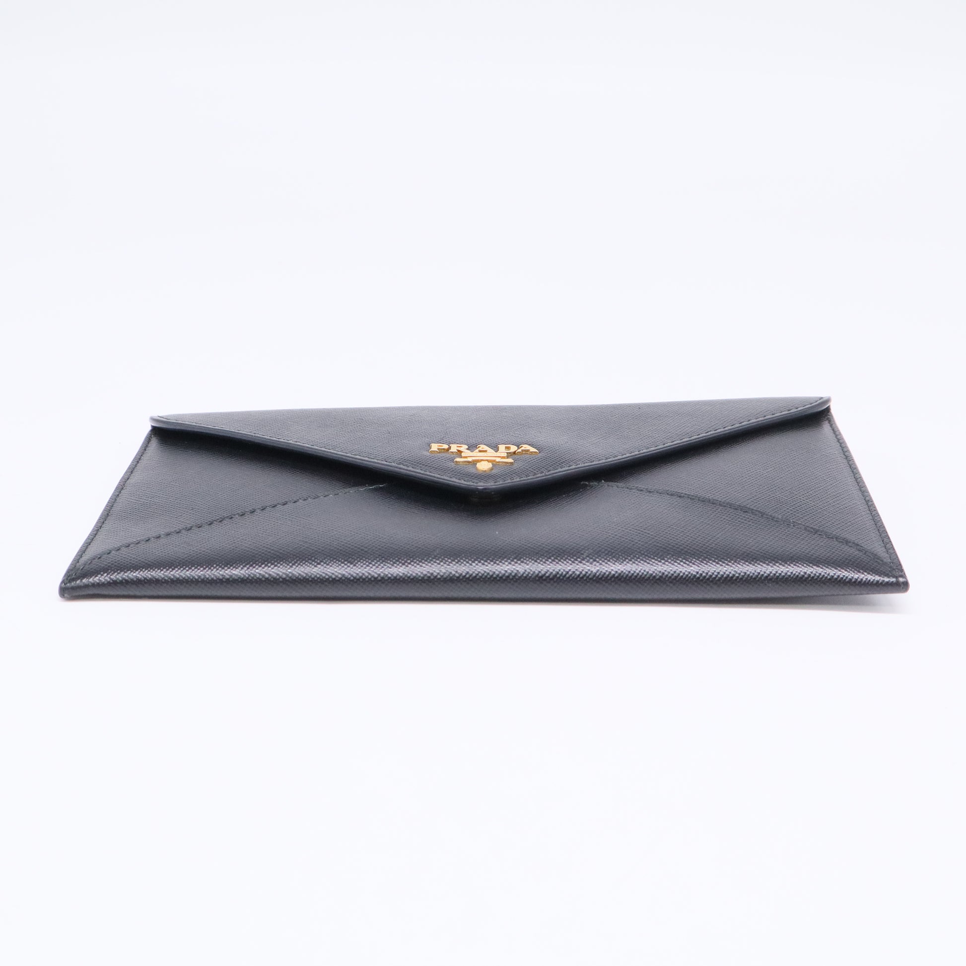 Prada Black Vitello Leather Envelope Wallet twins LDJ3380