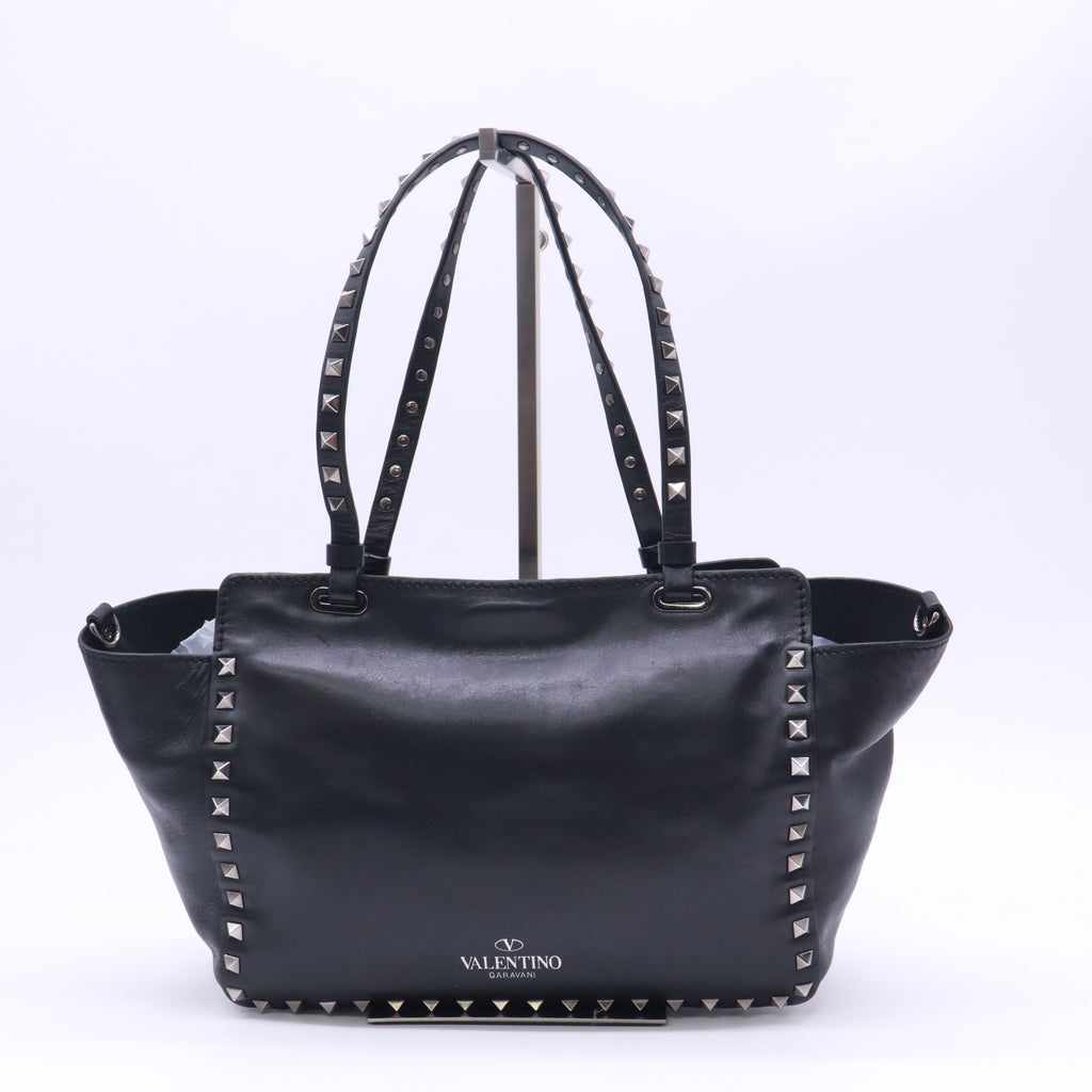 Valentino Garavani Vitello SoBlack Rockstud Tote Twins B23421