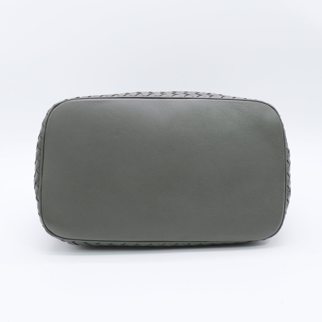 Intrecciato Nappa Bucket Bag Taupe Twins