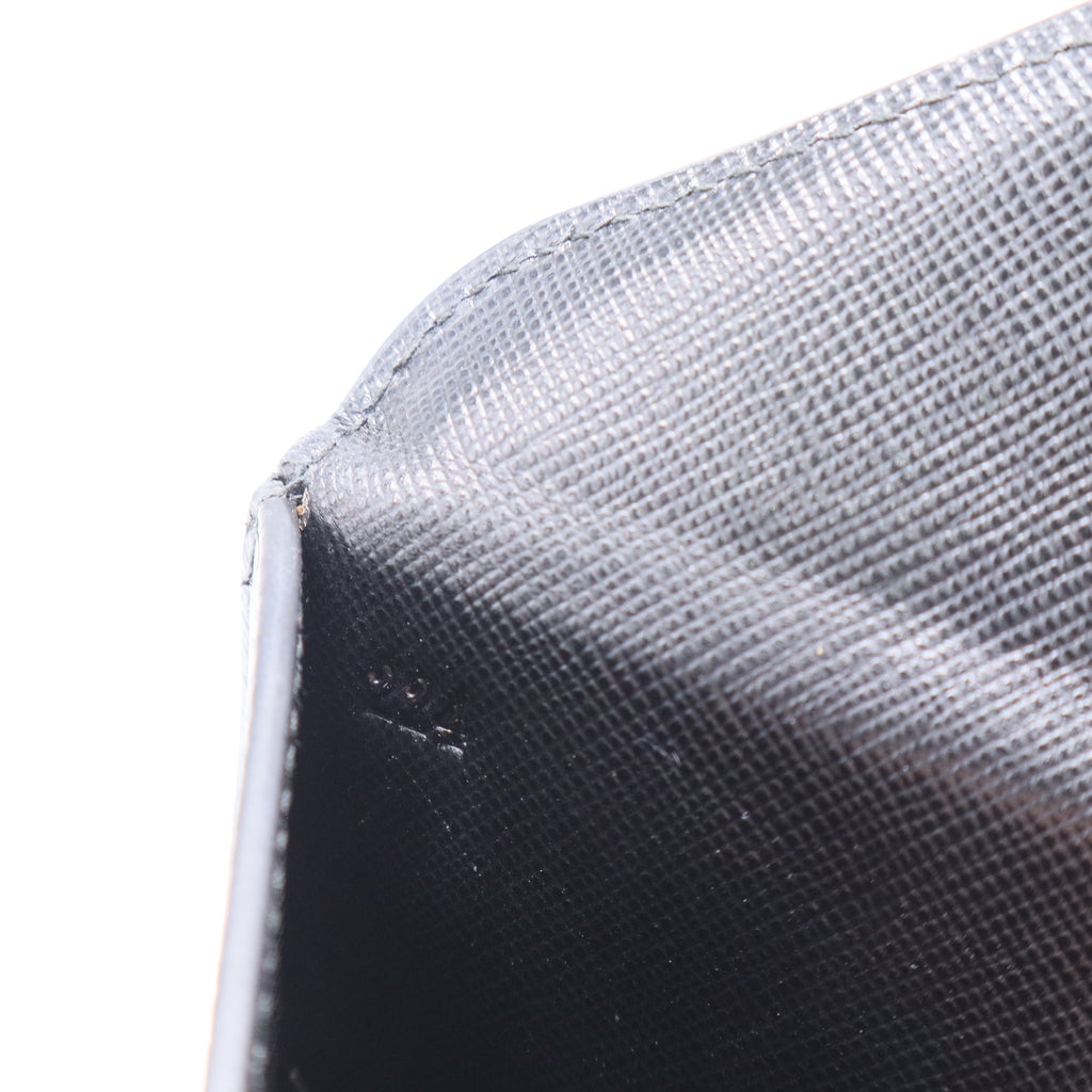 Prada Black Vitello Leather Envelope Wallet twins LDJ3380