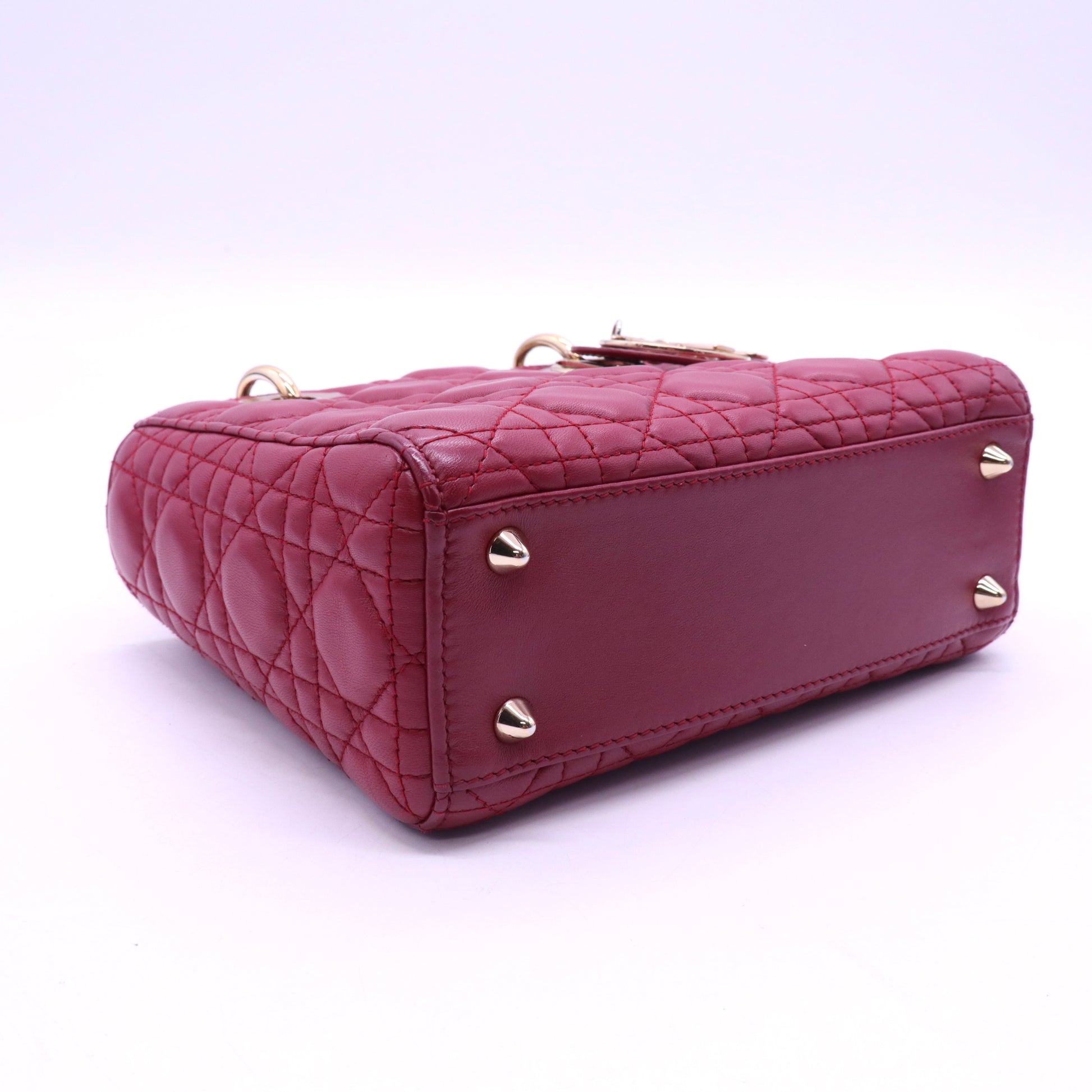 Christian Dior My ABCDior Lady Dior Red Limited Strap Lambskin Cannage Small twins LDJ3971