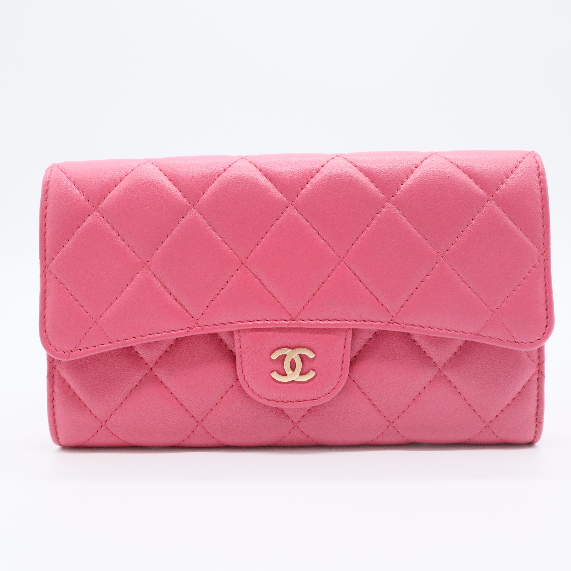 L-Flap Wallet Quilted Lambskin Long