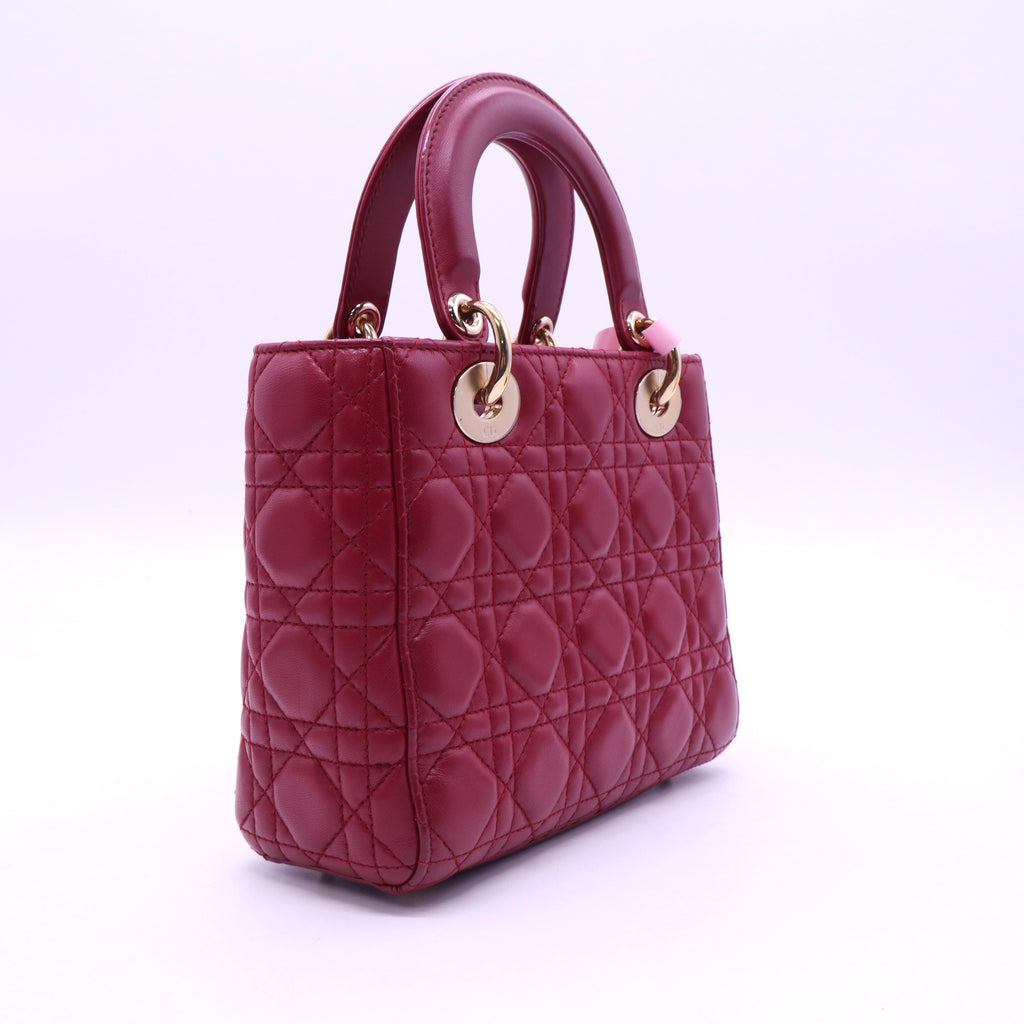 Christian Dior My ABCDior Lady Dior Red Limited Strap Lambskin Cannage Small twins LDJ3971