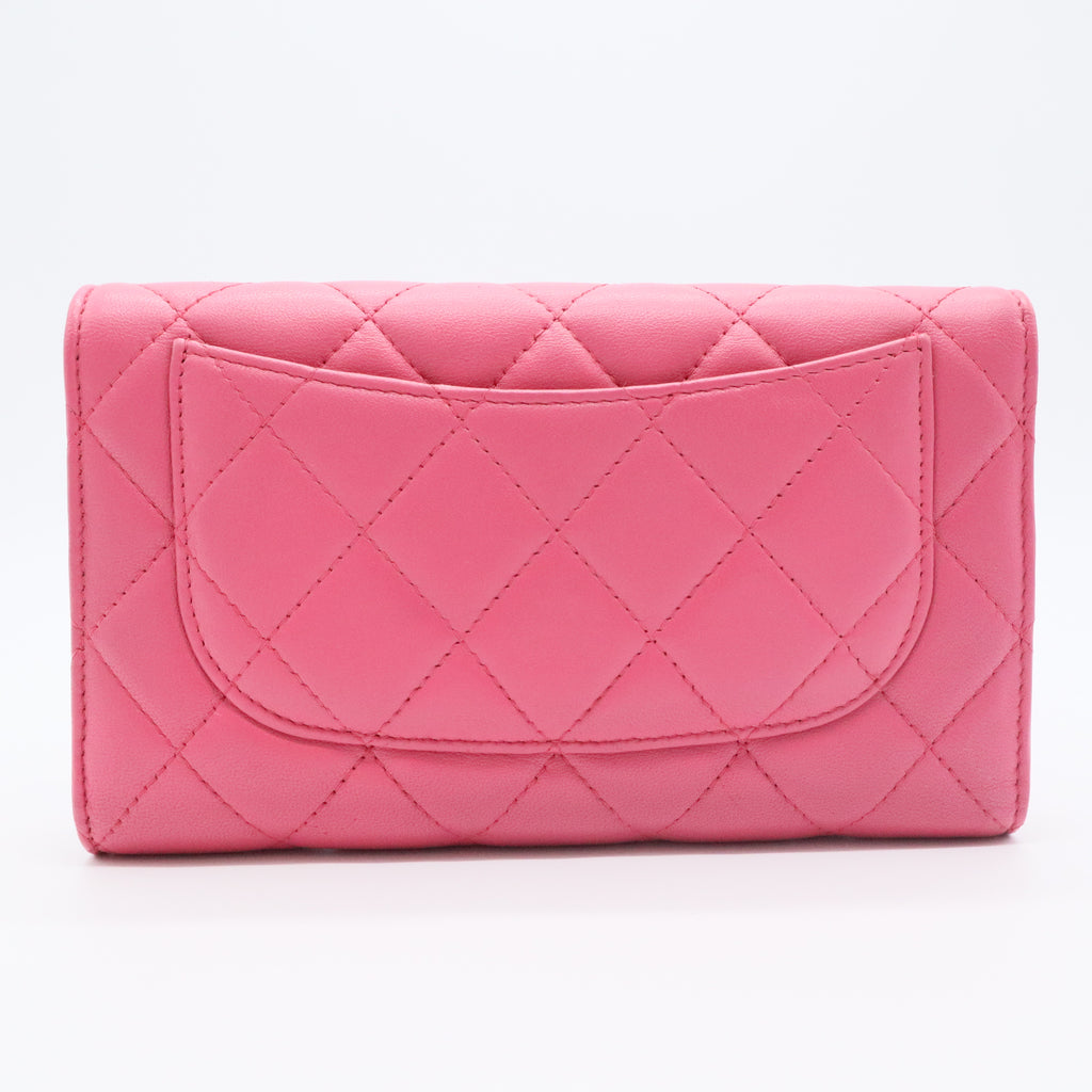 L-Flap Wallet Quilted Lambskin Long