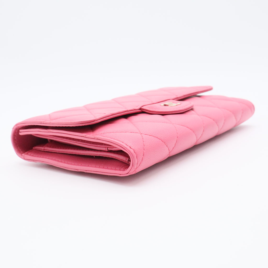 L-Flap Wallet Quilted Lambskin Long