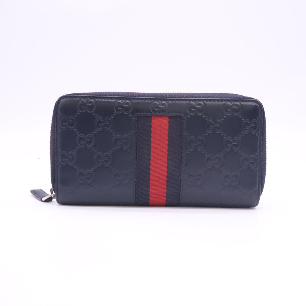 Gucci Sylvie Web Accent Leather Continental Wallet W23495