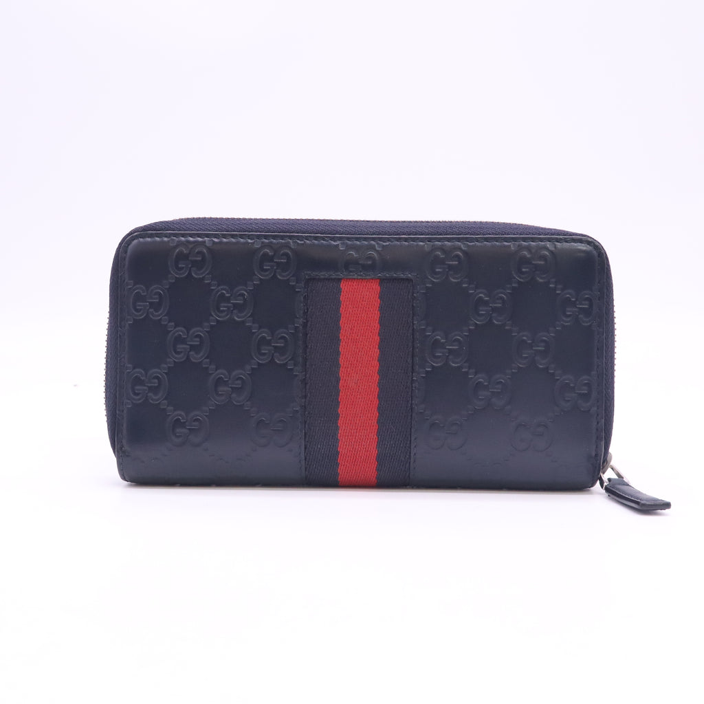 Gucci Sylvie Web Accent Leather Continental Wallet W23495