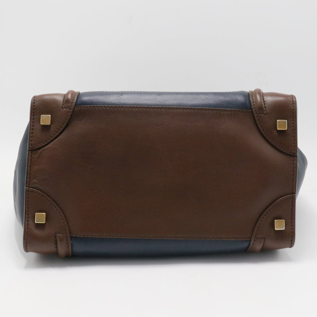 Tricolor Luggage Bag Leather Mini