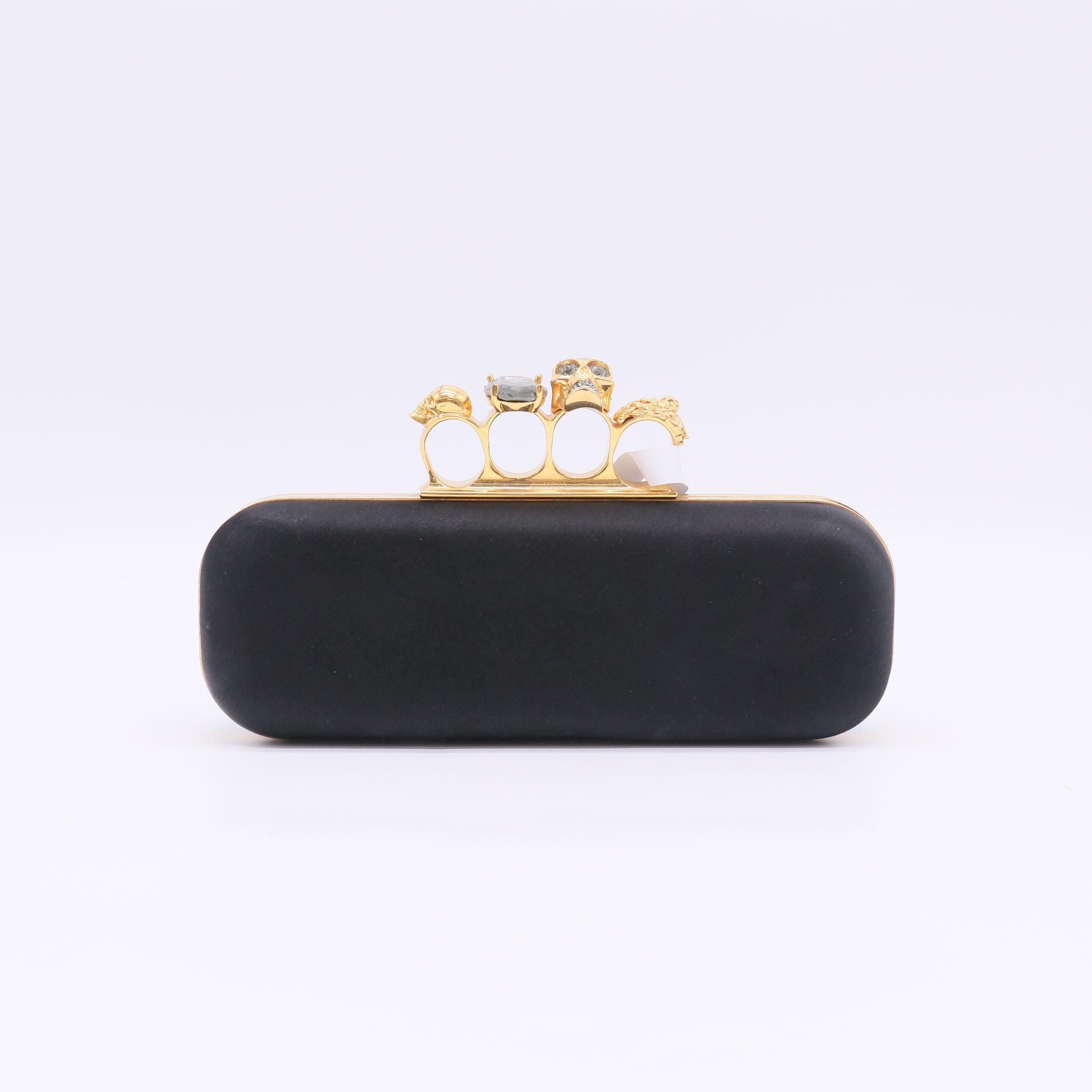Alexander McQueen Satin Four-Ring Knuckle Box Clutch W22891