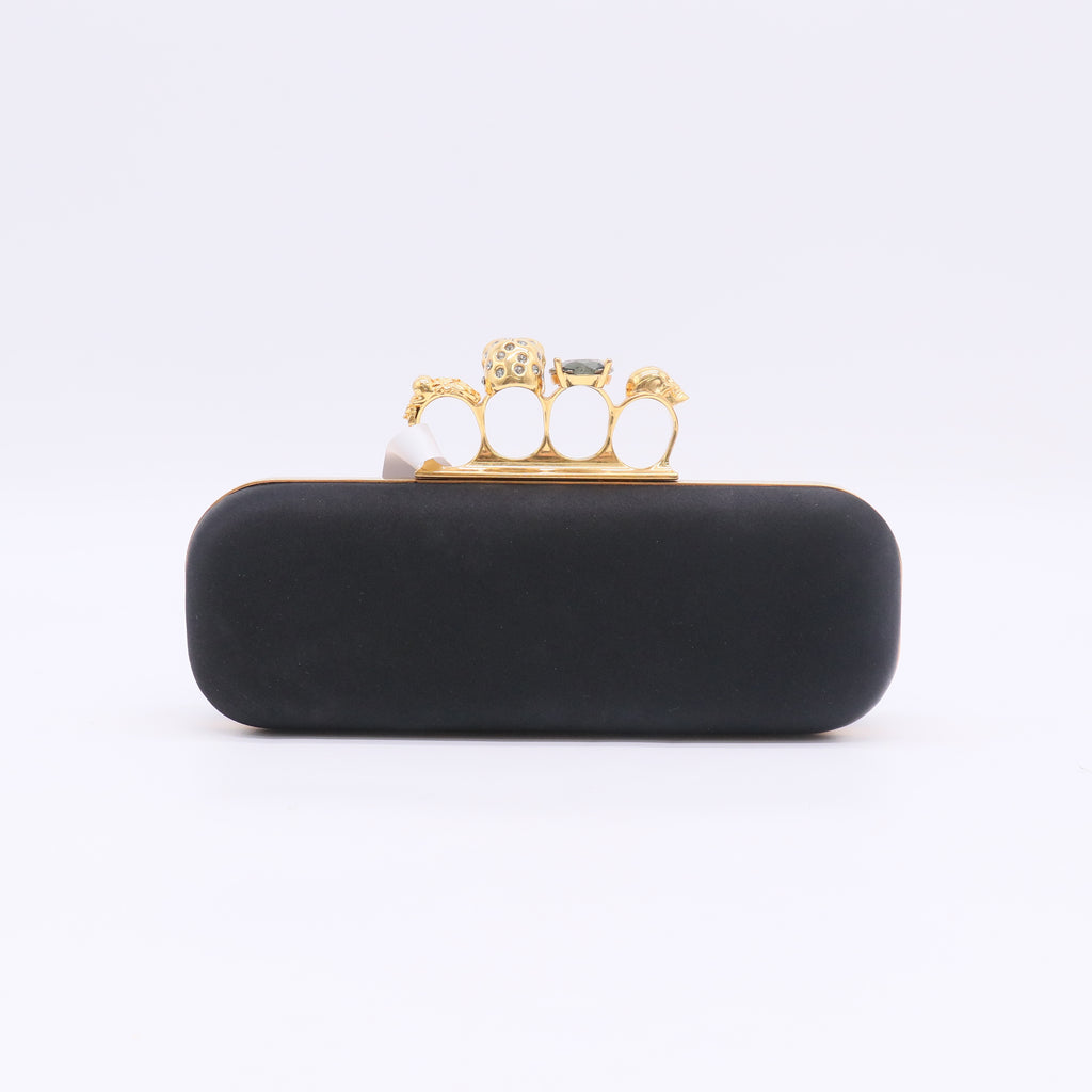 Alexander McQueen Satin Four-Ring Knuckle Box Clutch W22891