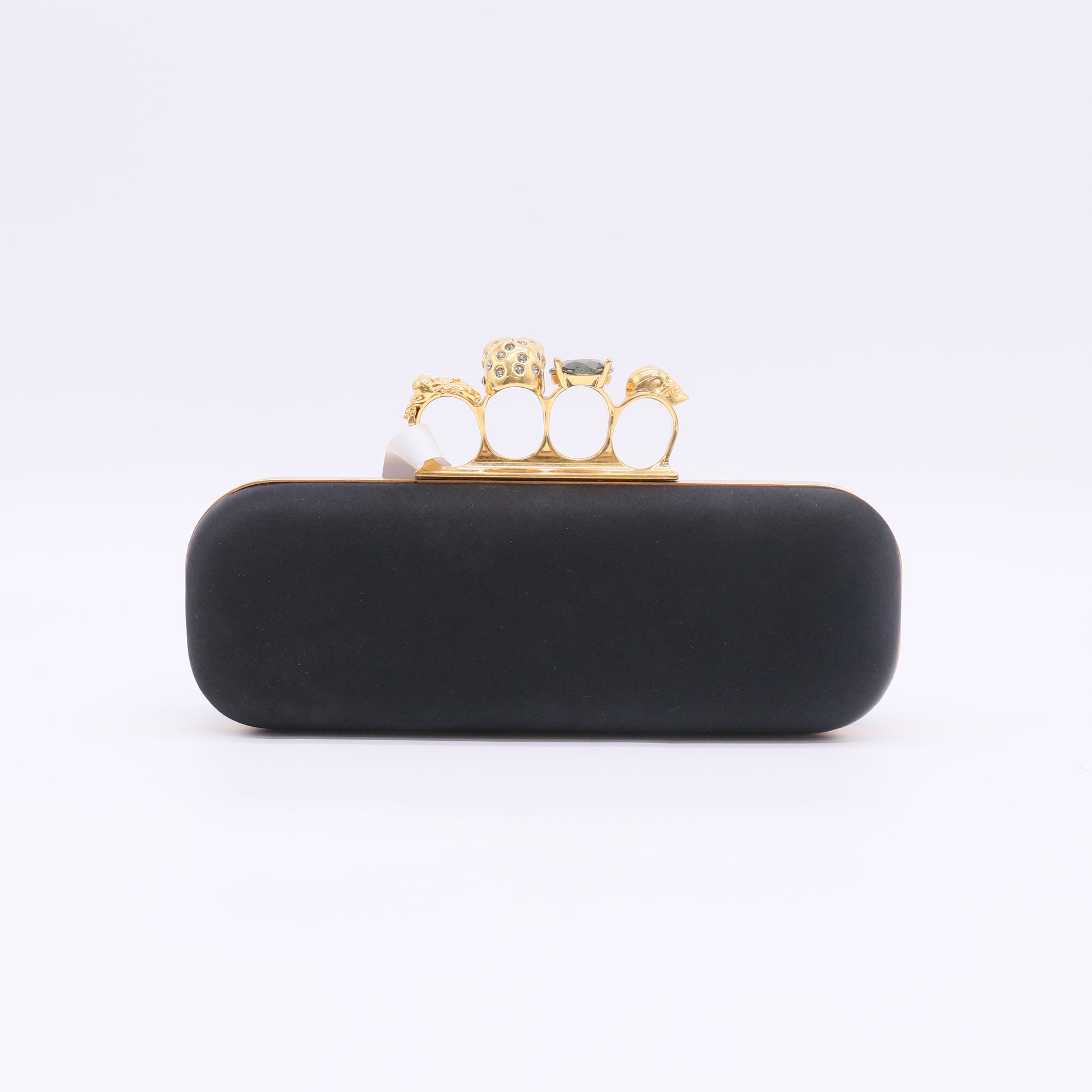 Alexander McQueen Satin Four-Ring Knuckle Box Clutch W22891