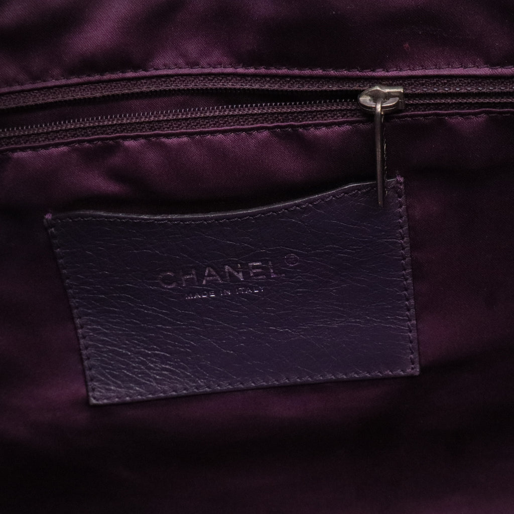 Blue Quilted Glazed Leather On-the-Road XL Tote Bag