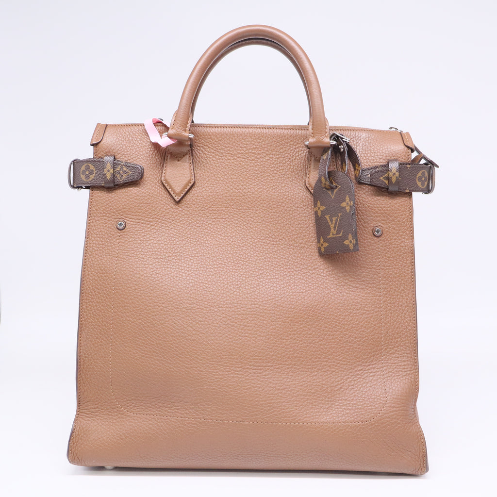 Zipped North South Tote Taurillon Leather with Monogram Canvas Twins LDJ3361
