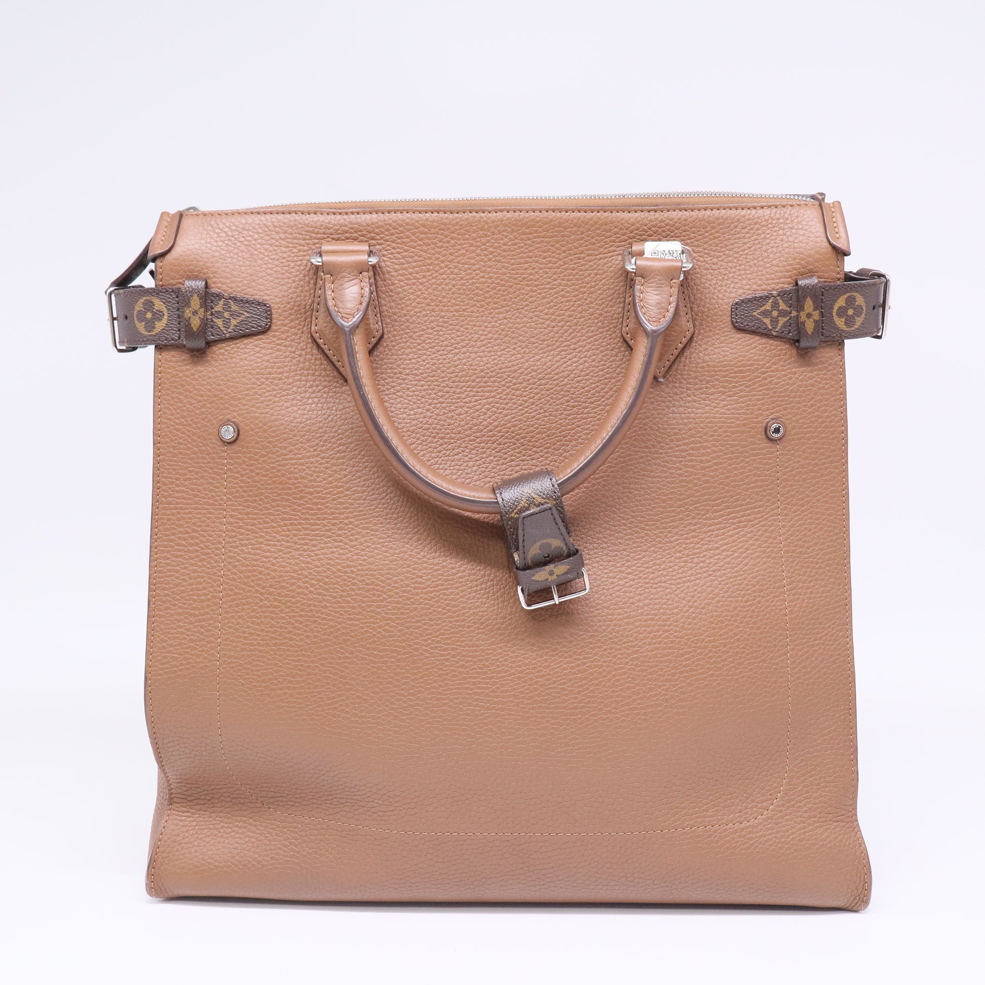 Zipped North South Tote Taurillon Leather with Monogram Canvas Twins LDJ3361
