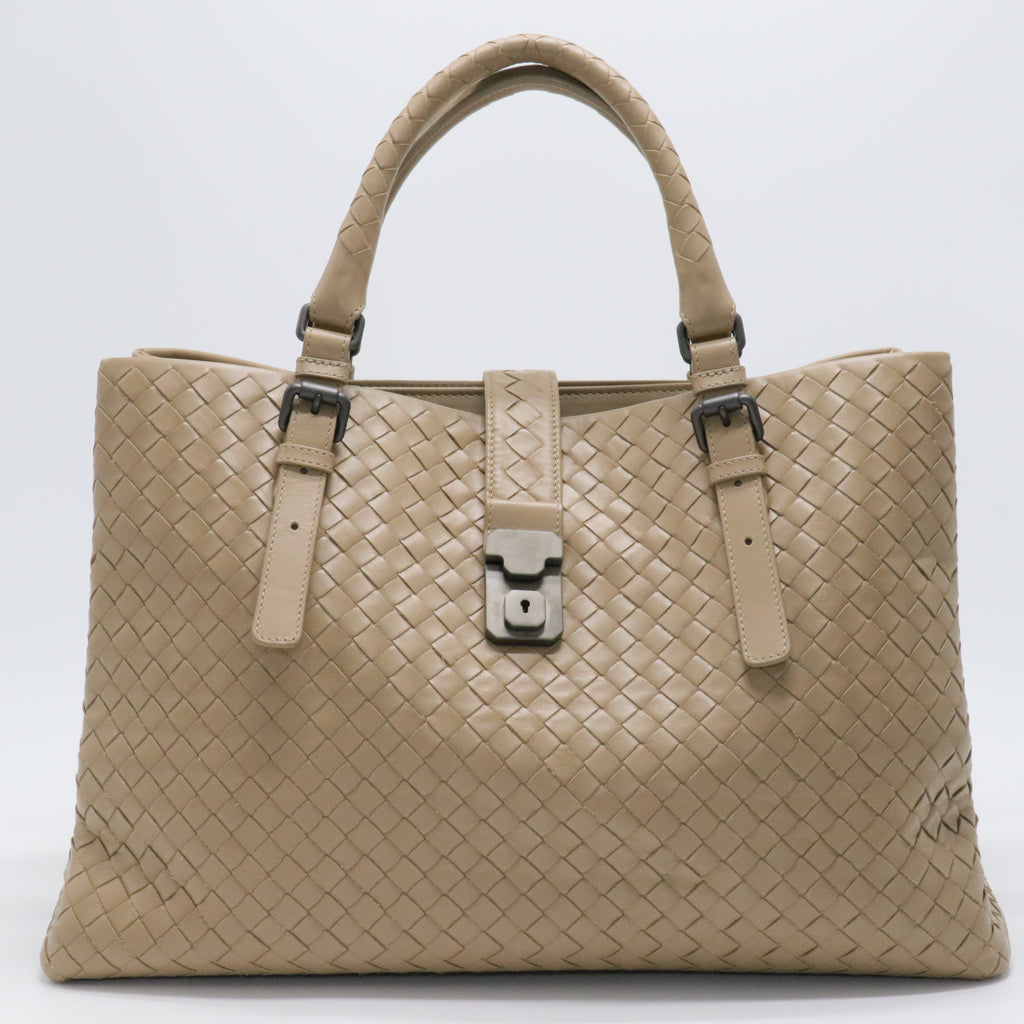 Bottega Veneta Beige Medium Nappa Intrecciato Roma Tote