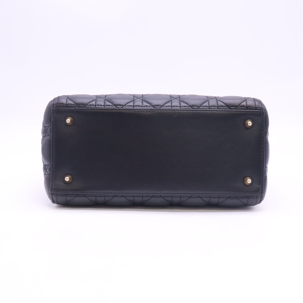 Lambskin Cannage Medium Lady Dior Black