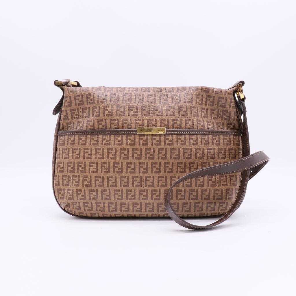 Fendi Zucchino Coated Canvas Shoulder Bag B22872