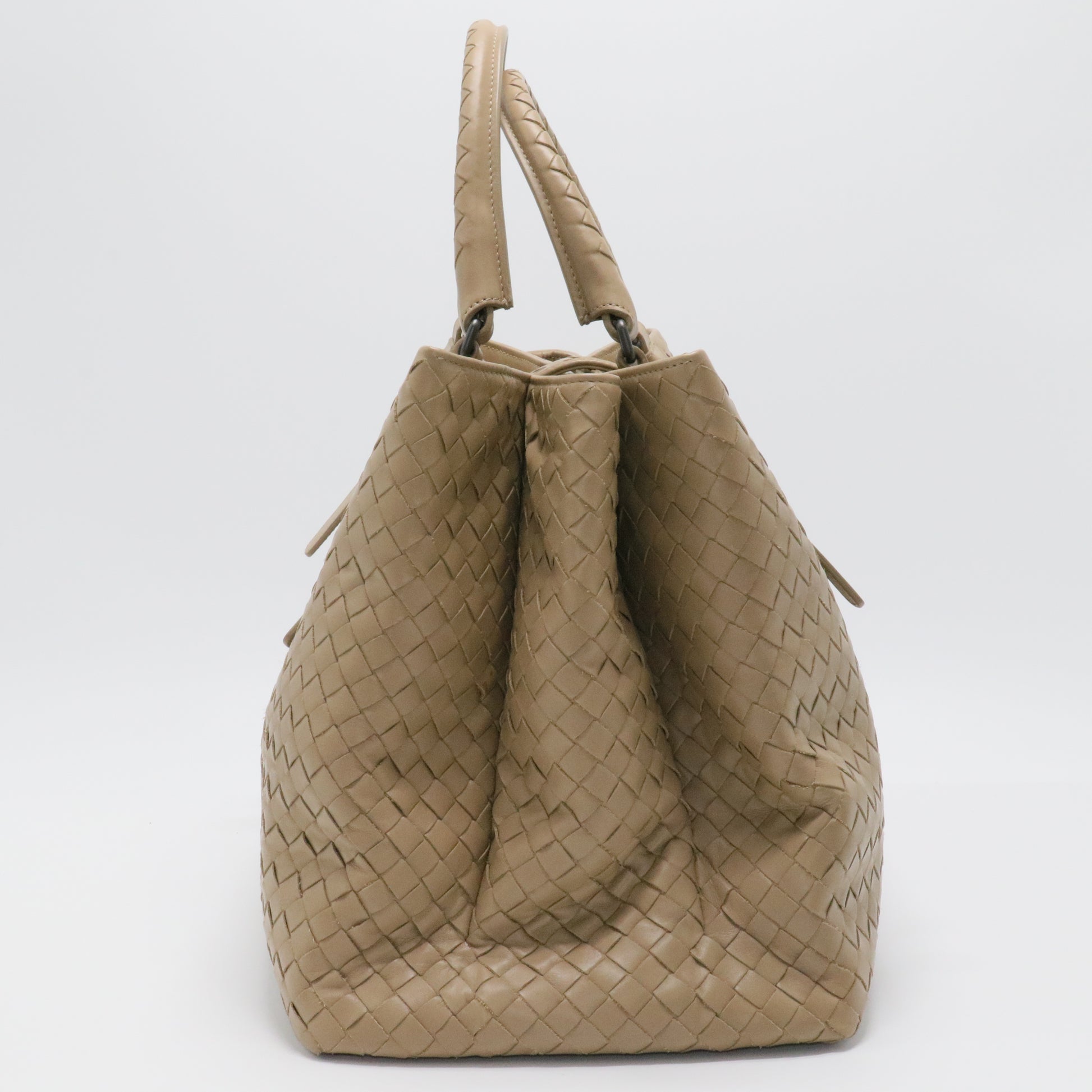 Bottega Veneta Beige Medium Nappa Intrecciato Roma Tote