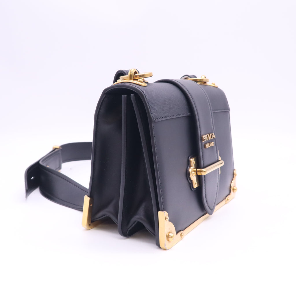 Prada City Calf Saffiano Cahier Bag Black B24734
