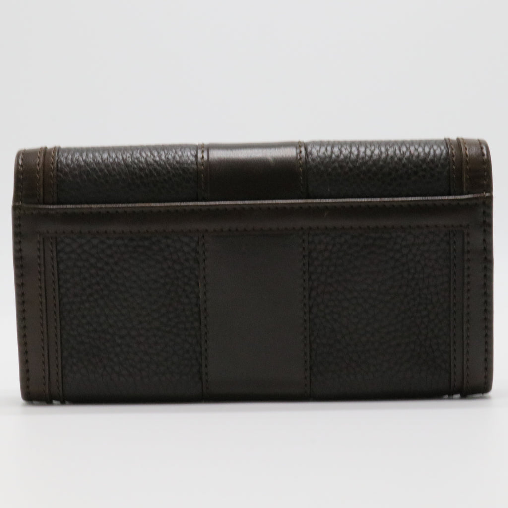 Burberry Long Brown Leather Wallet