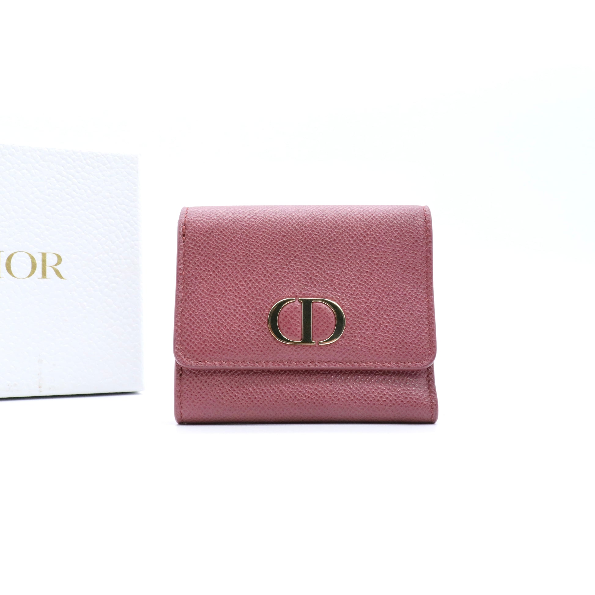 30 Montaigne Lotus Wallet Sage Green Grained Calfskin wallet twins
