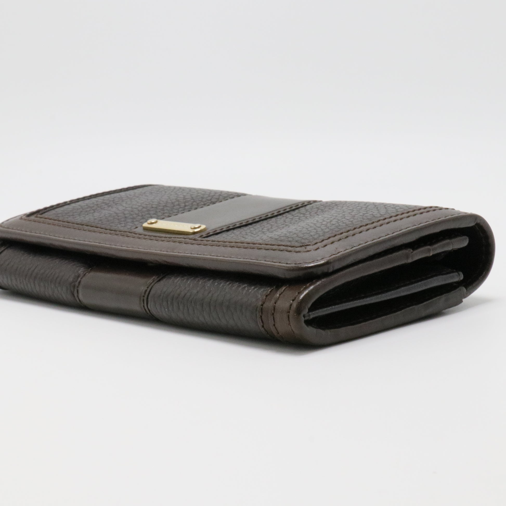 Burberry Long Brown Leather Wallet