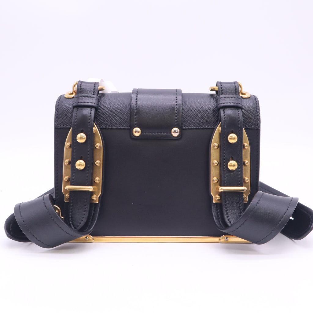 Prada City Calf Saffiano Cahier Bag Black B24734