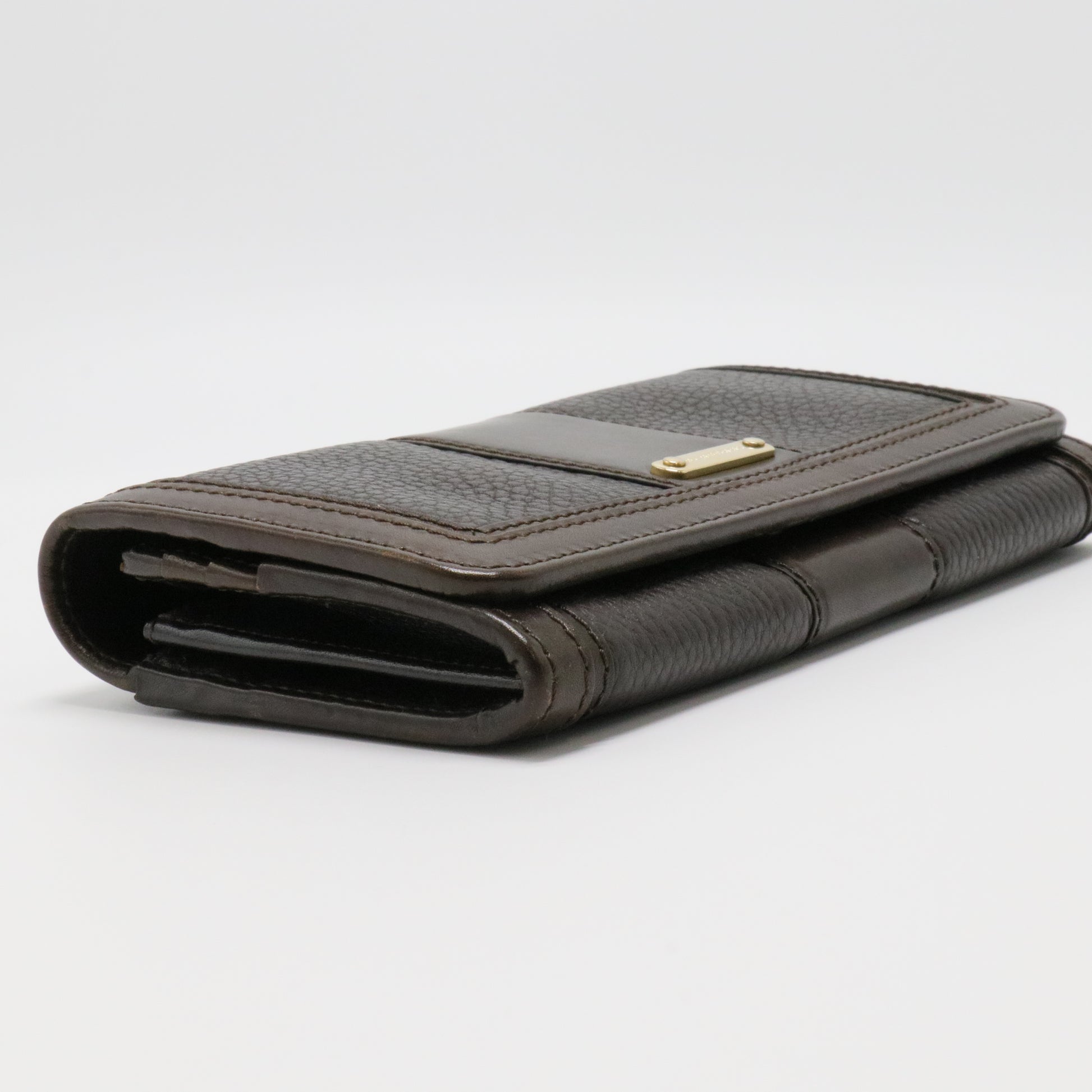 Burberry Long Brown Leather Wallet